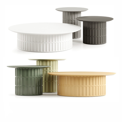 彩色茶几 圆形茶几su模型