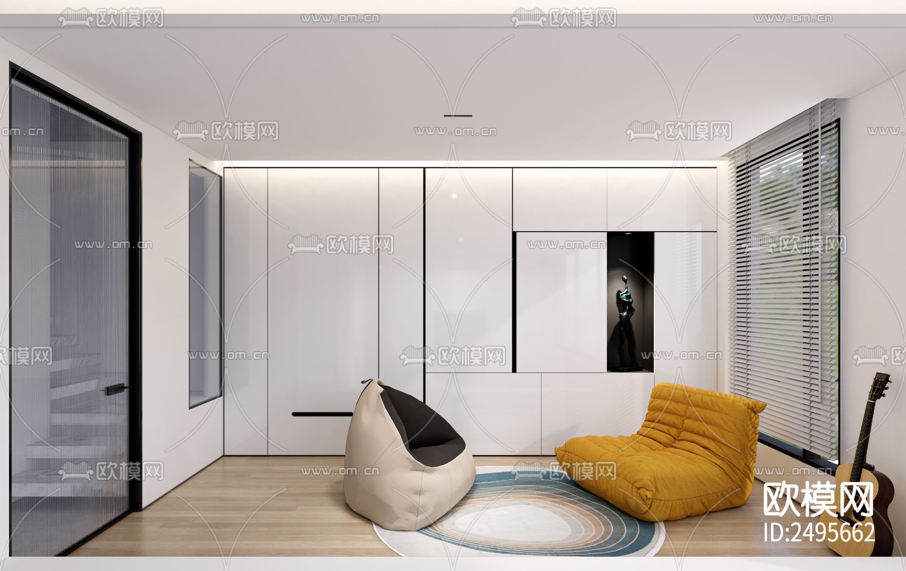 三层别墅平面设计cad施工图下载（渲染图8）