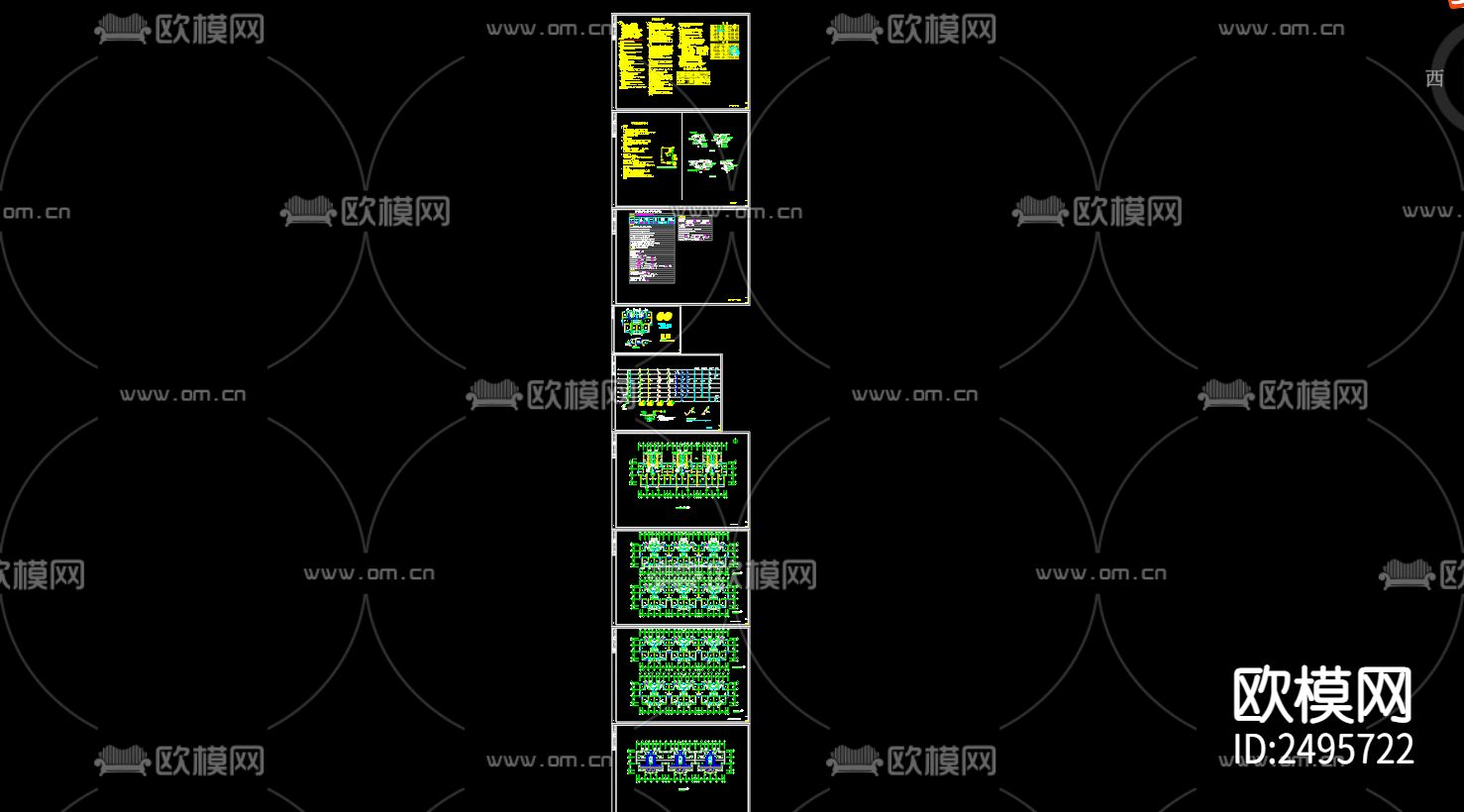 西盛园新三期工程40号给排水cad施工图下载（渲染图1）