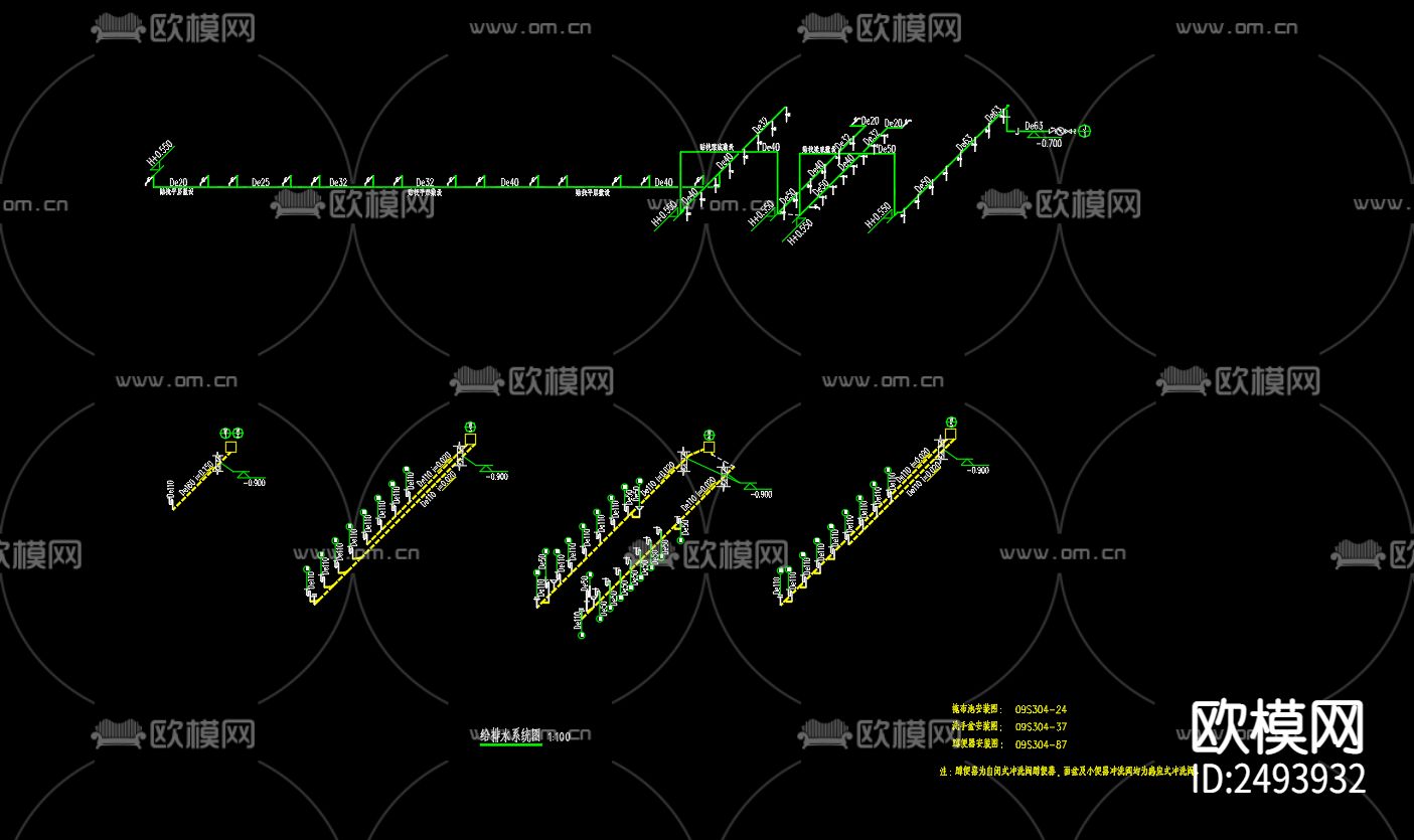 孙园人民法庭给排水cad施工图下载（渲染图4）