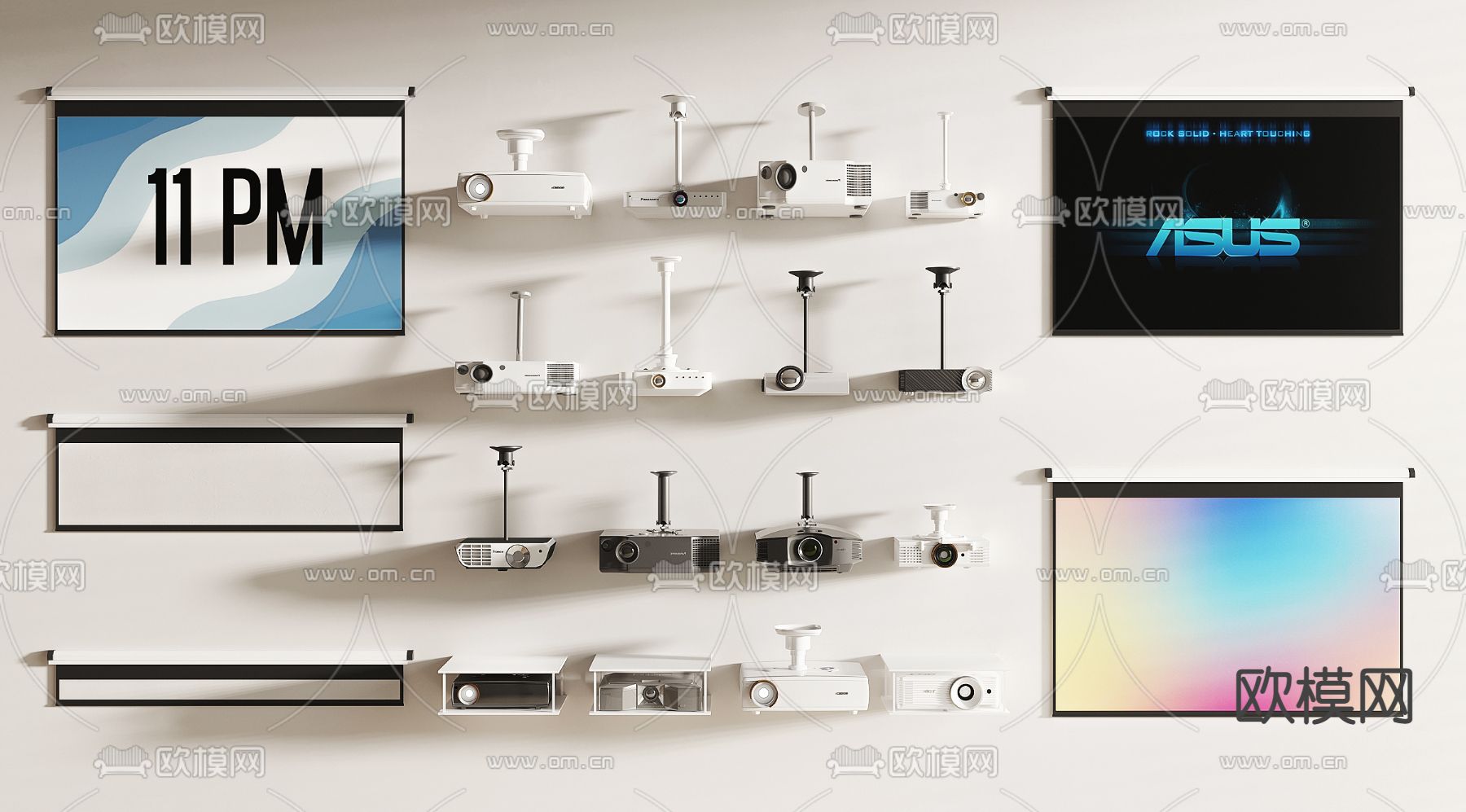 投影仪 投影幕布3d模型下载