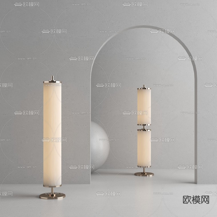 圆柱落地灯3d模型下载_ID13004395_3dmax免费模型-欧模网