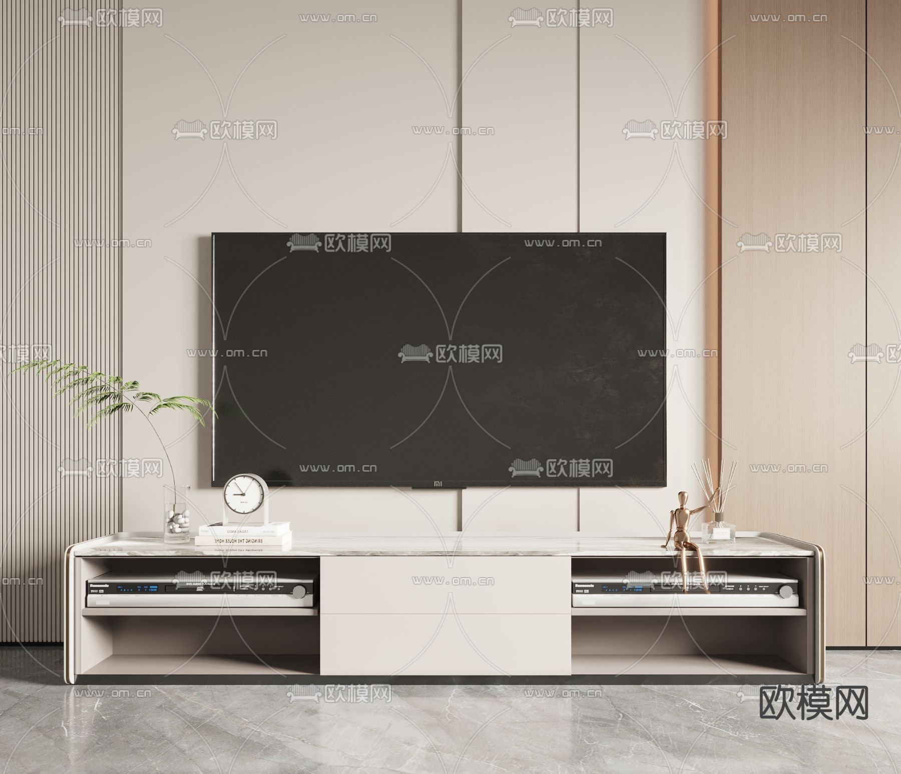 现代电视柜3d模型下载