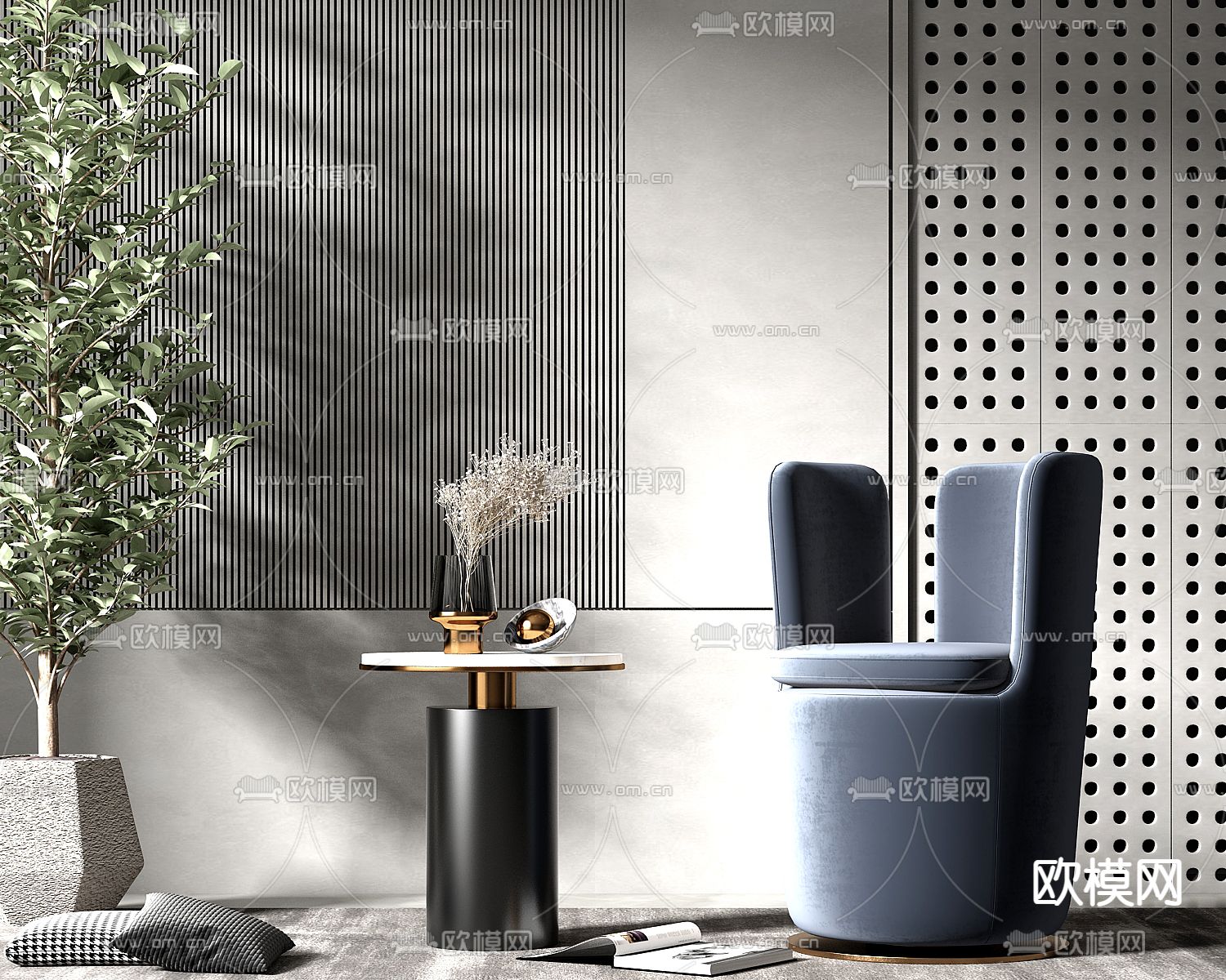 轻奢休闲沙发3d模型下载