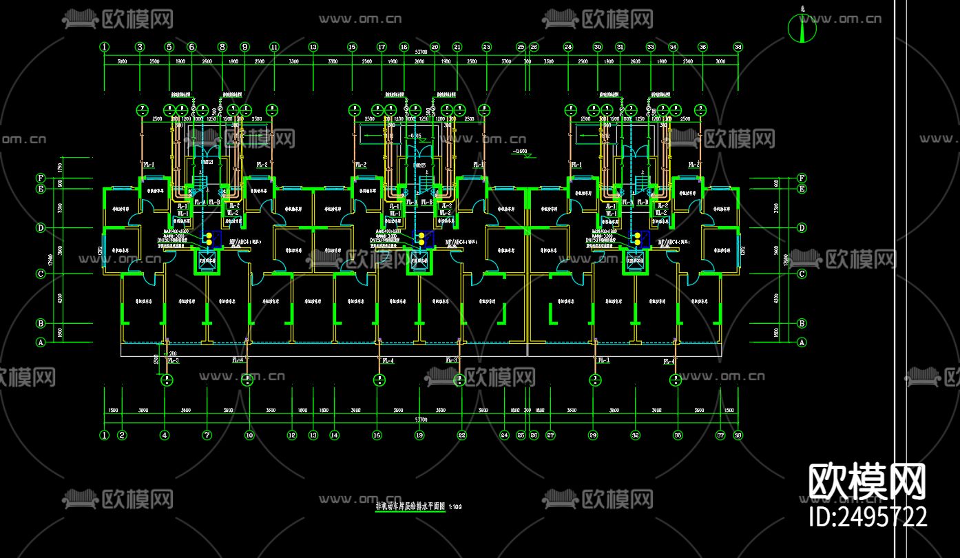 西盛园新三期工程40号给排水cad施工图下载（渲染图4）