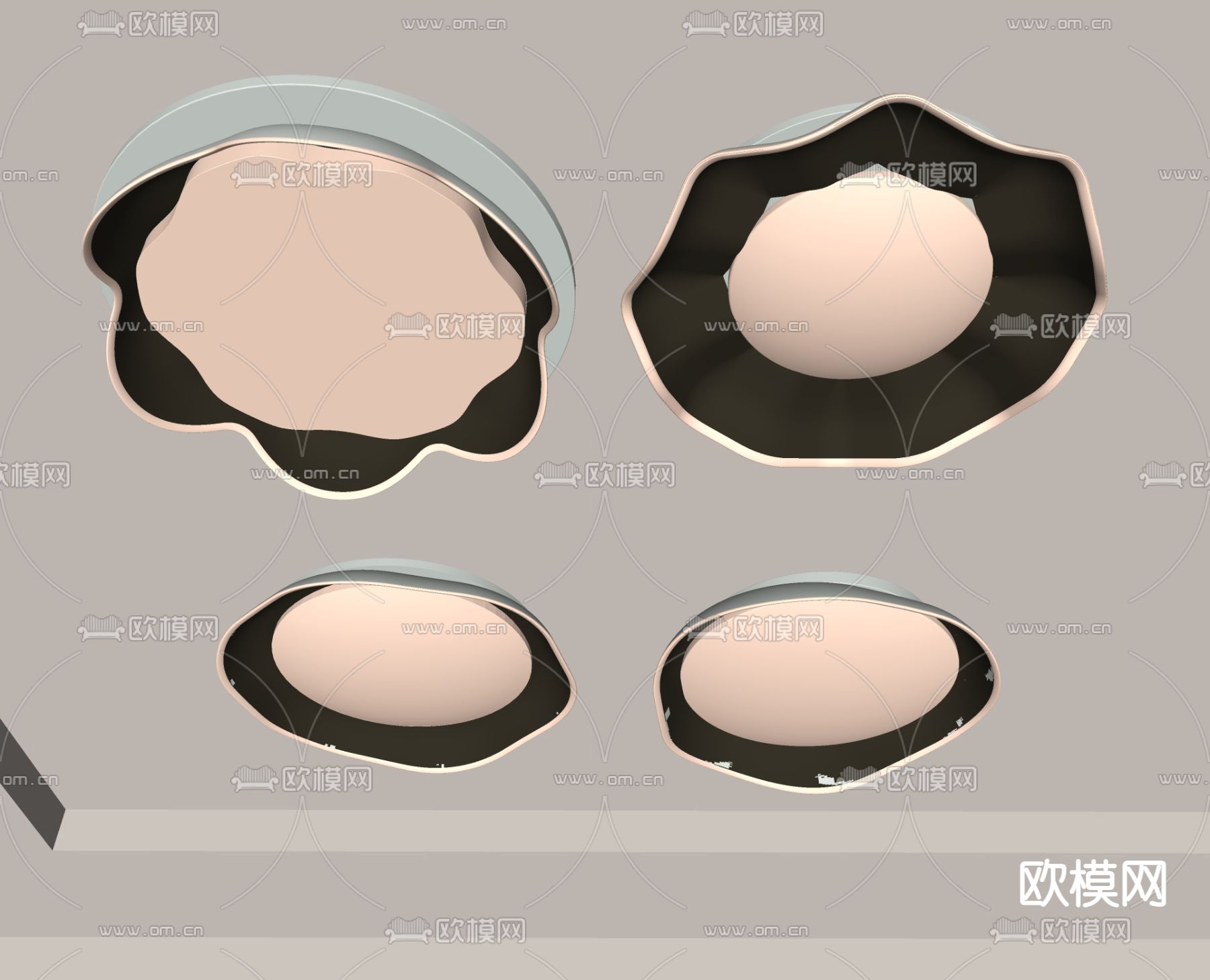 北欧花朵吸顶灯su模型下载（渲染图6）
