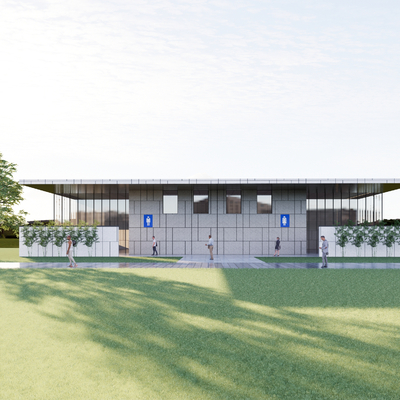  现代公共厕所su模型 