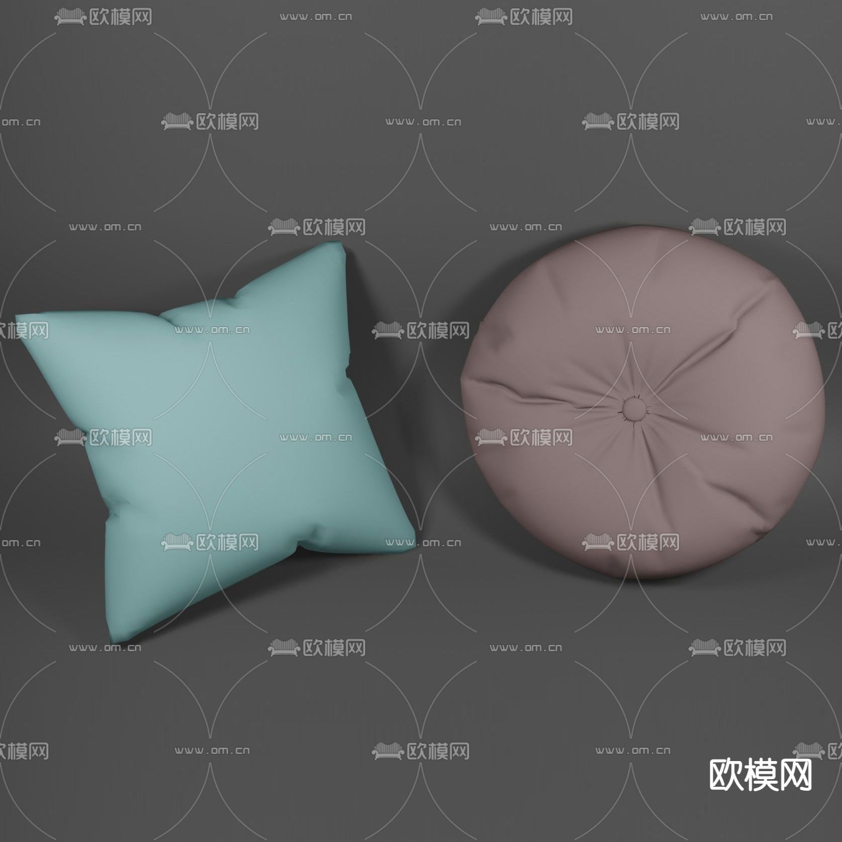 现代简约布艺抱枕免费3d模型下载