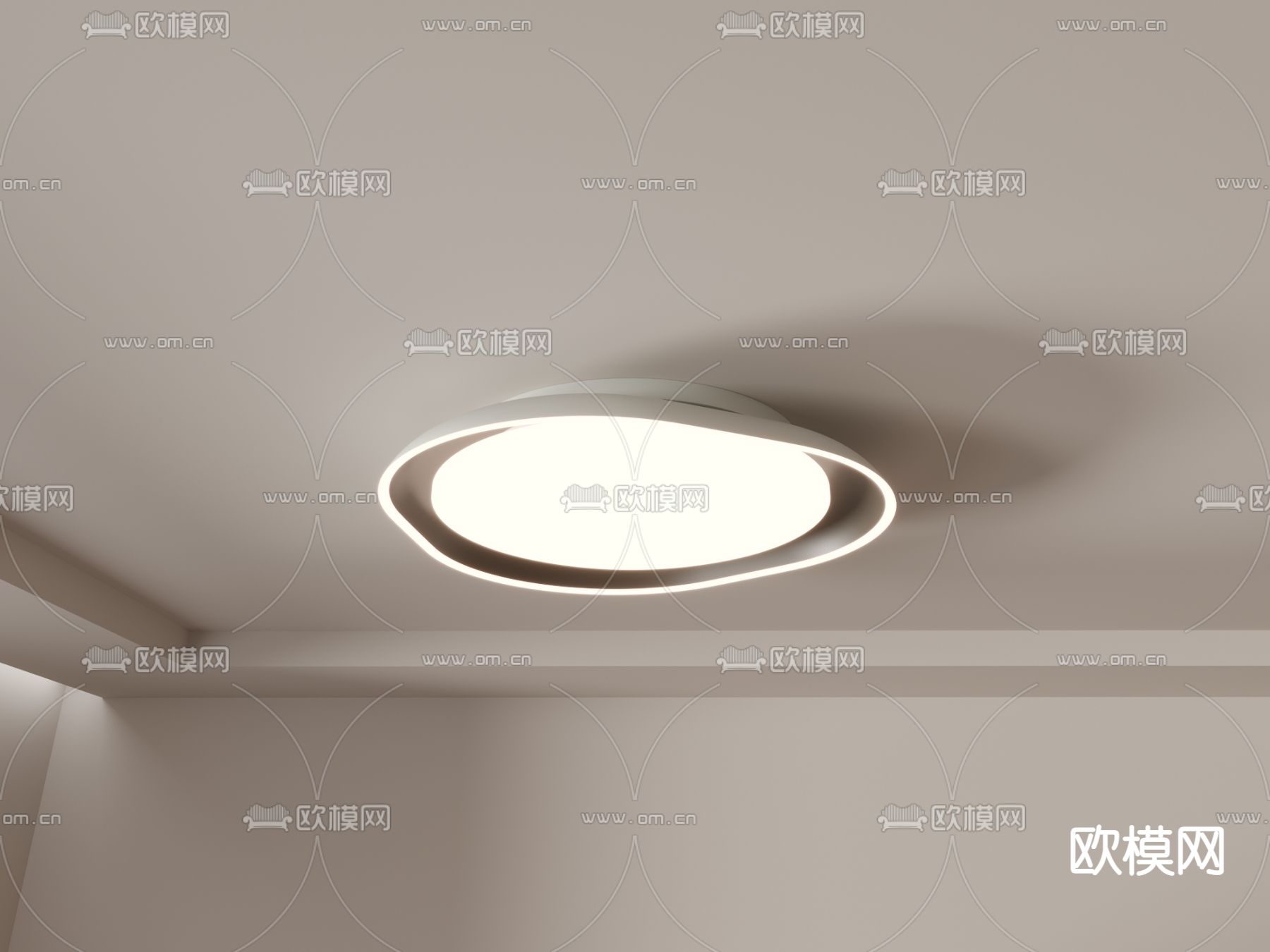 北欧花朵吸顶灯su模型下载（渲染图2）