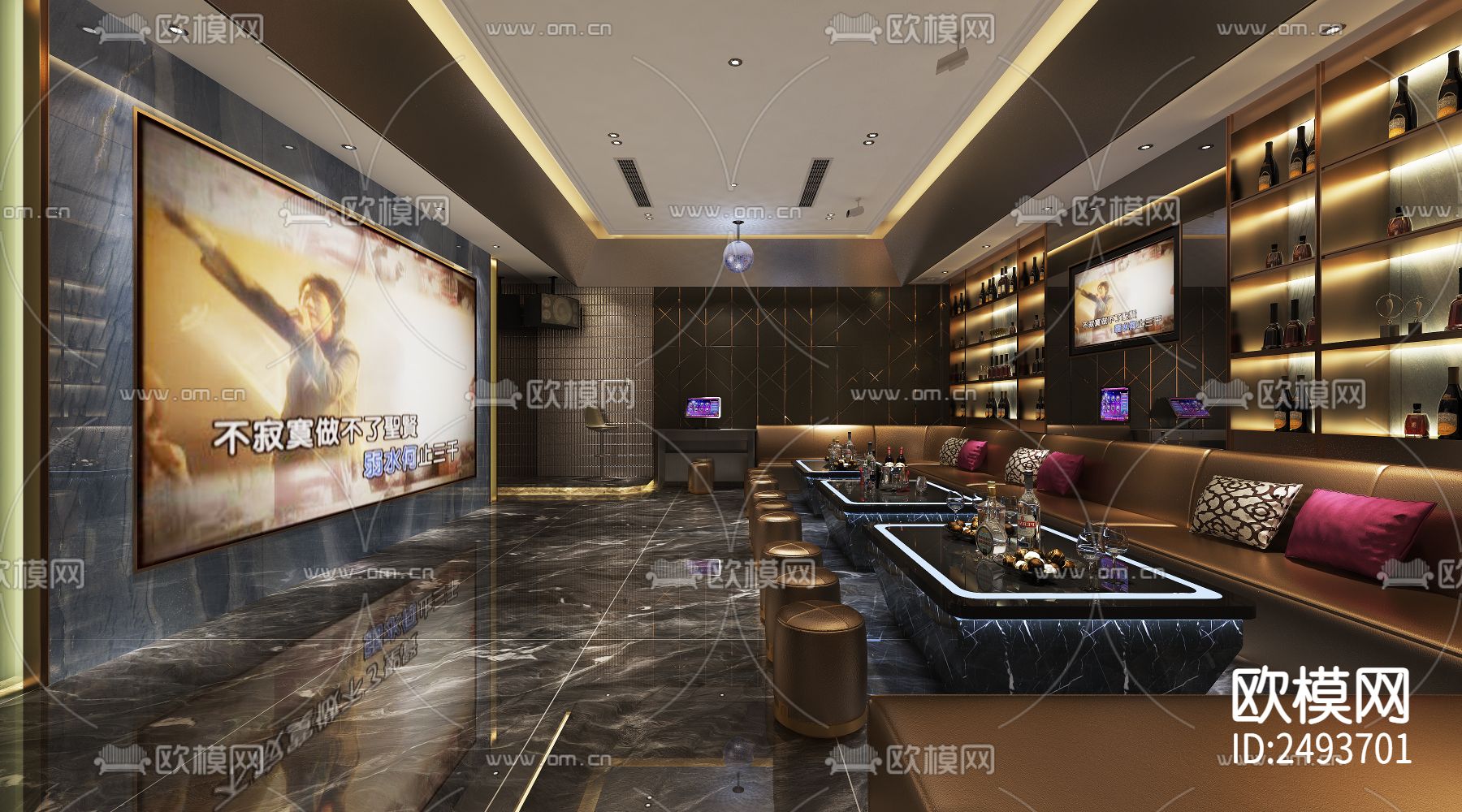 会所KTVcad施工图下载（渲染图3）