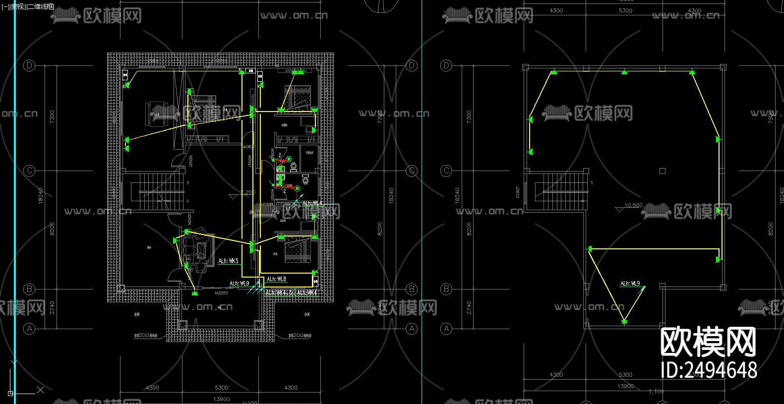 住宅建筑电气设计CAD施工图下载（渲染图9）