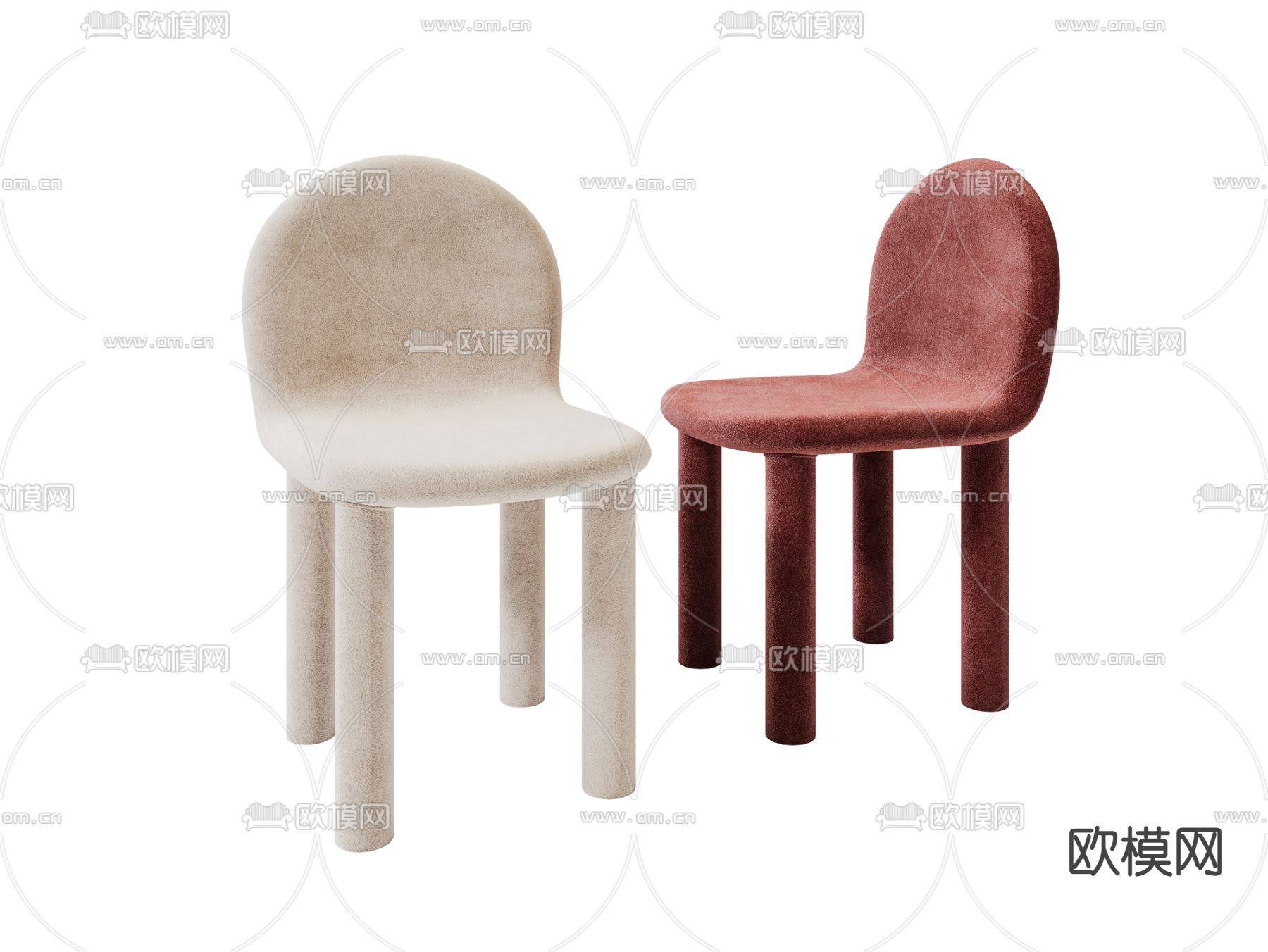 poliform 单椅 餐椅3d模型下载