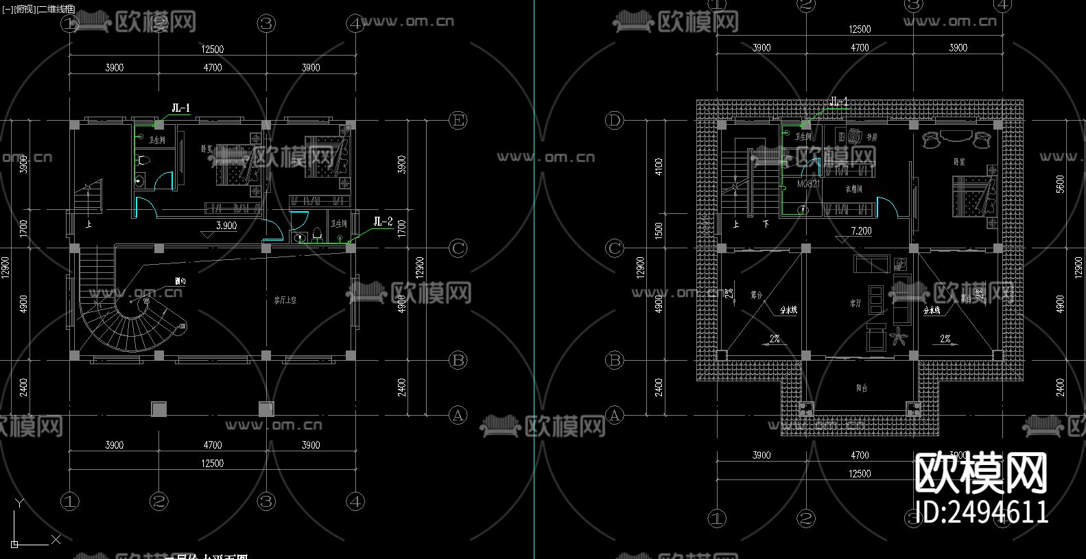 住宅给排水CAD施工图下载（渲染图4）