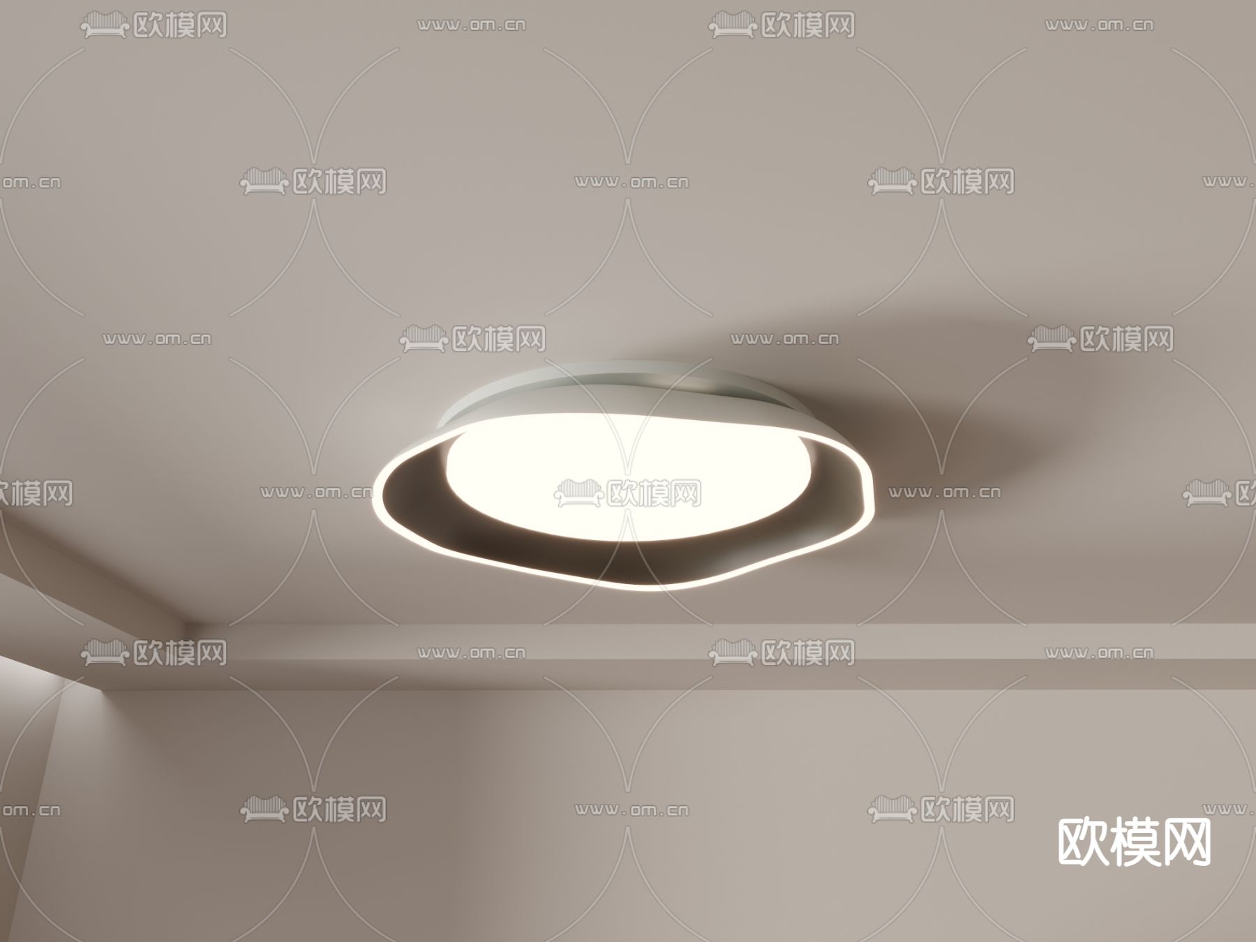 北欧花朵吸顶灯su模型下载（渲染图5）