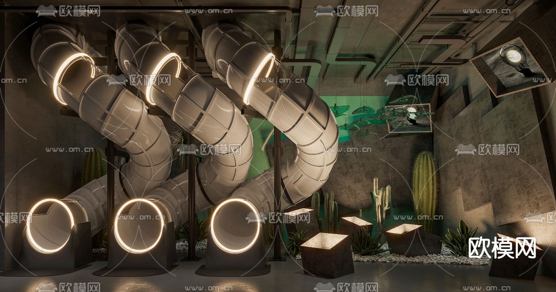 工业风剧本杀 滑梯3d模型下载