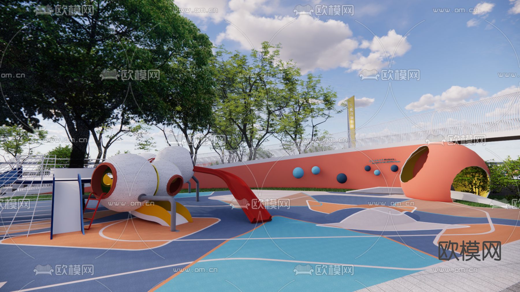 口袋公园 街角公园su模型下载（渲染图1）