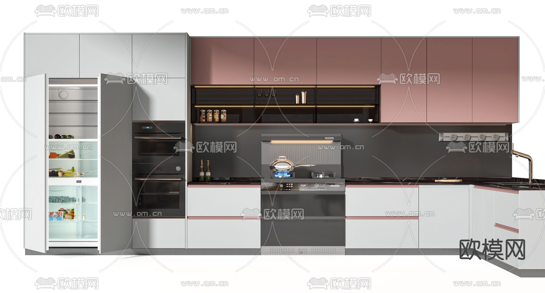 现代橱柜 橱柜3d模型下载（渲染图1）