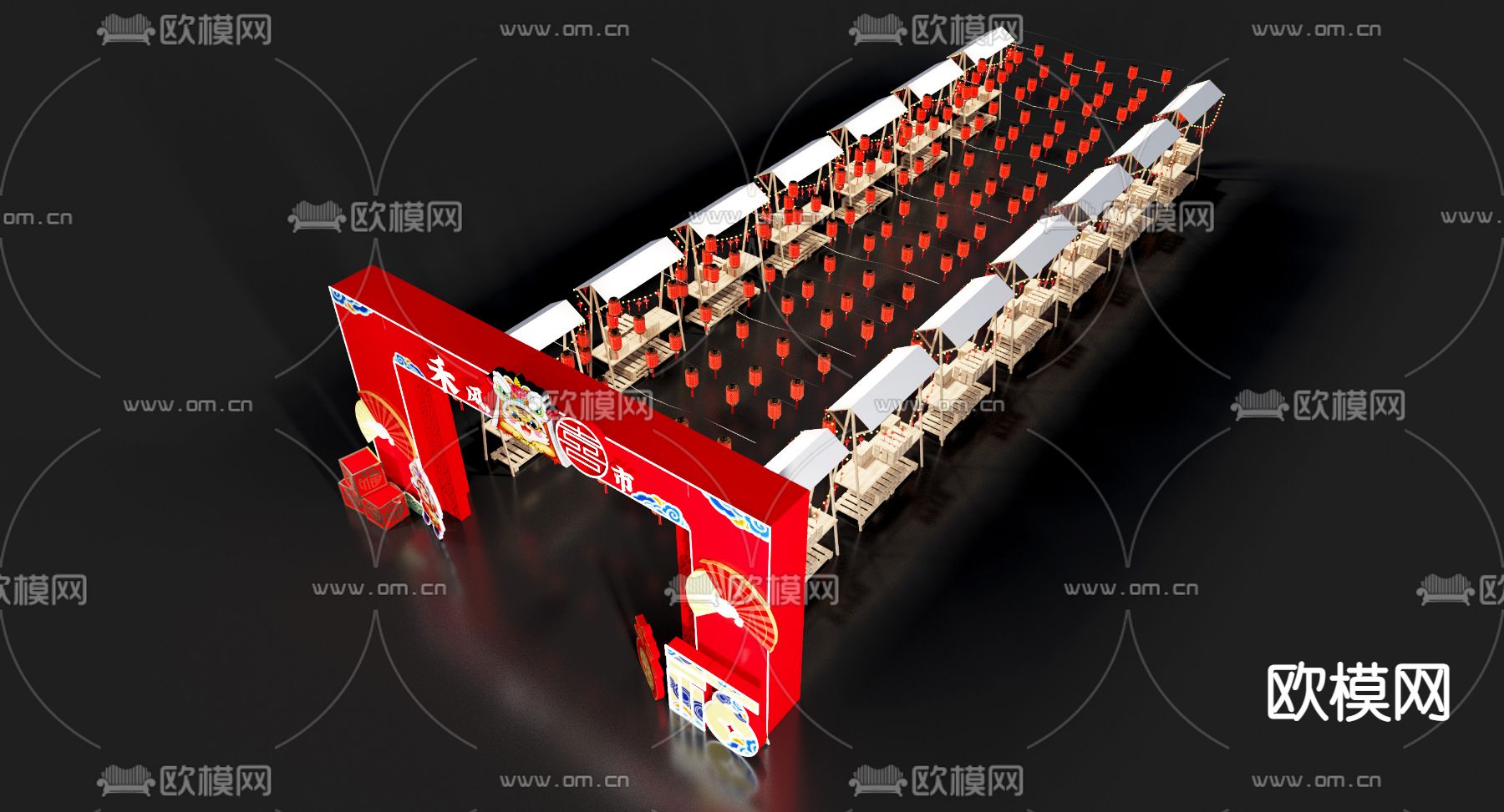 商场 新年美陈3D模型下载（渲染图2）