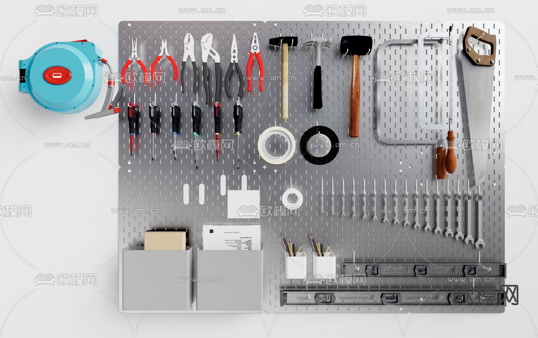 工业风工具墙 工具su模型