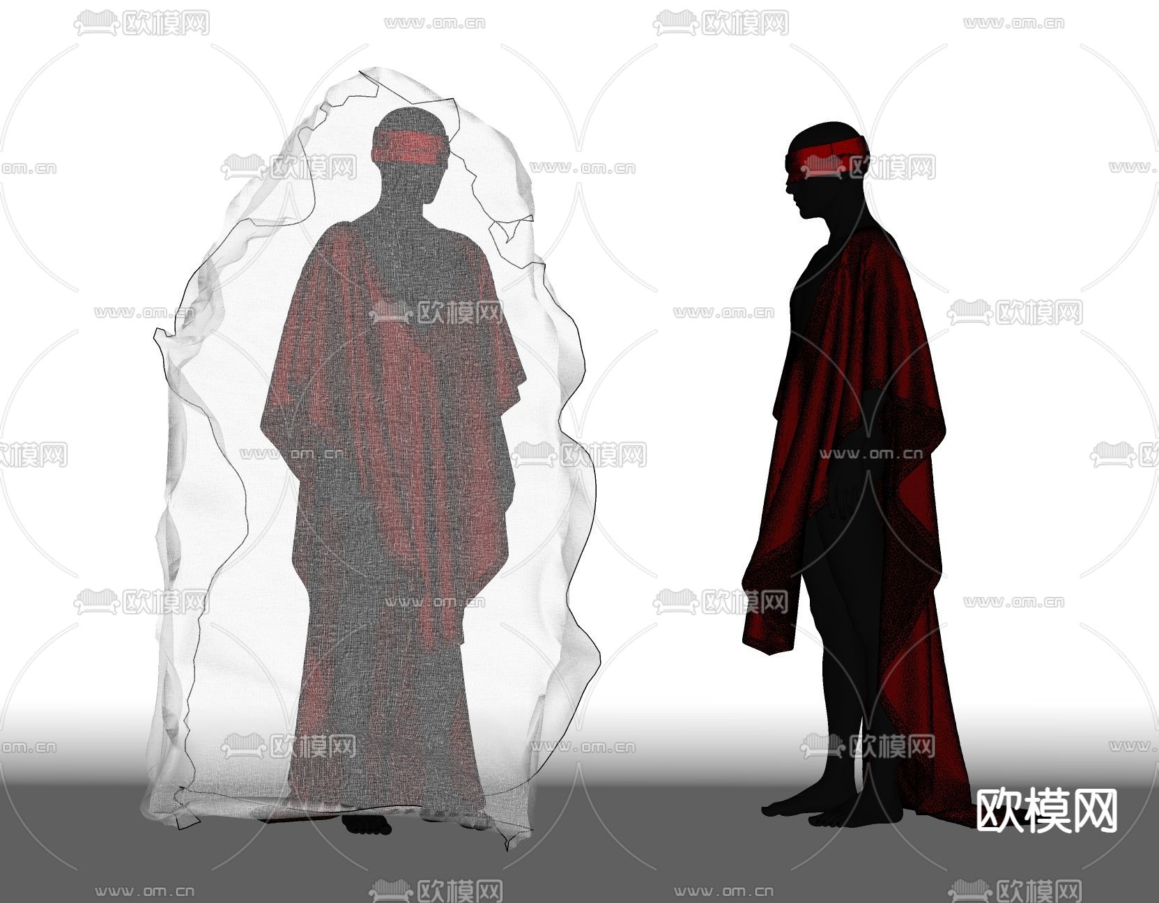 人物 男人 和尚su模型下载（渲染图2）