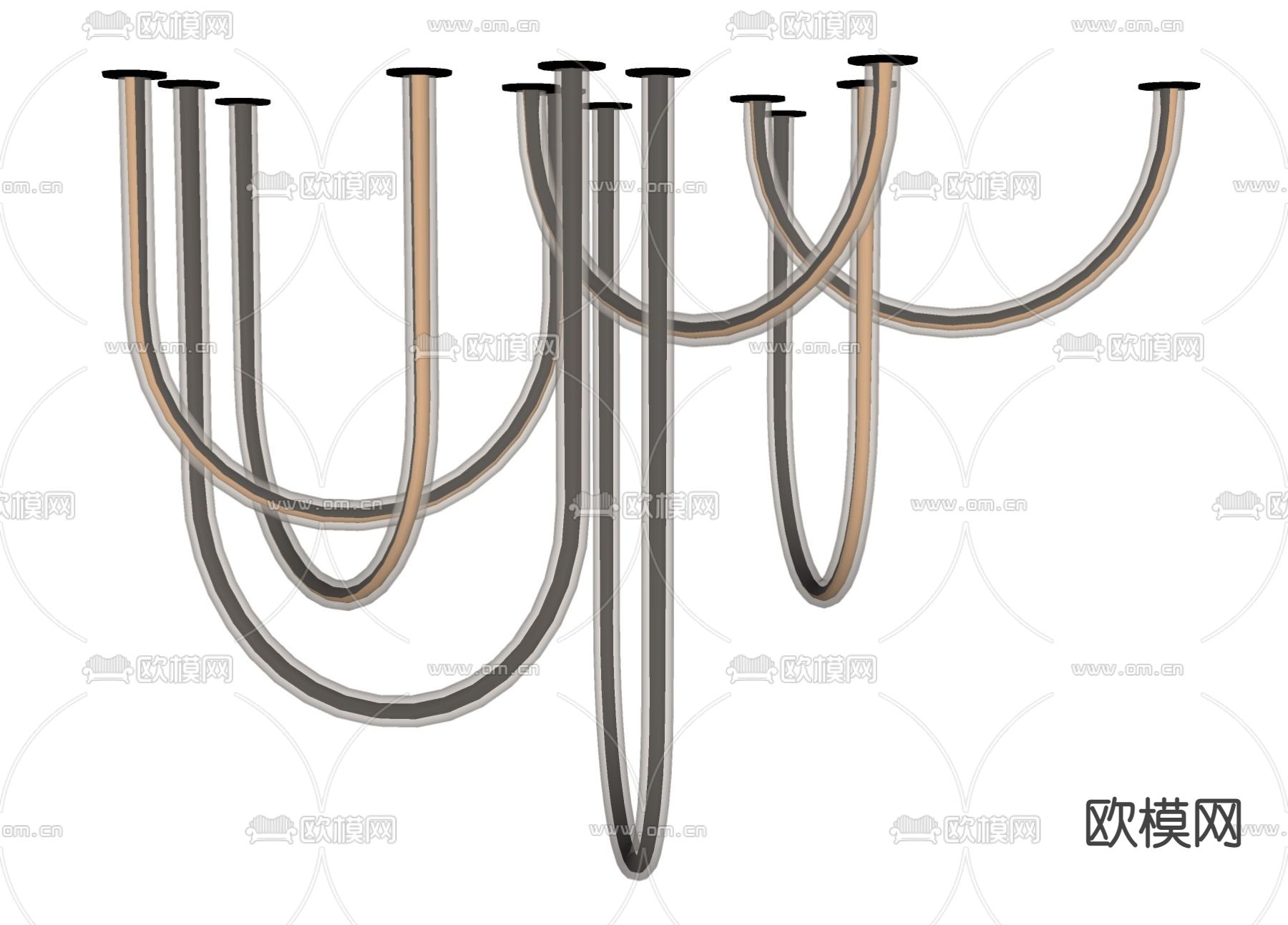 北欧吊灯 灯带吊灯su模型下载（渲染图1）