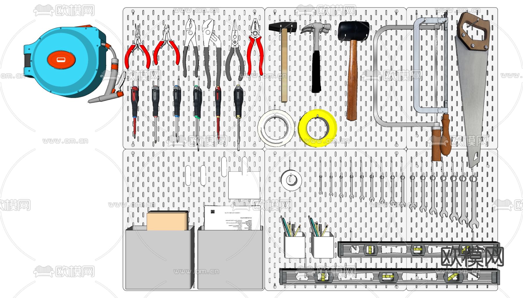 工业风工具墙 工具su模型