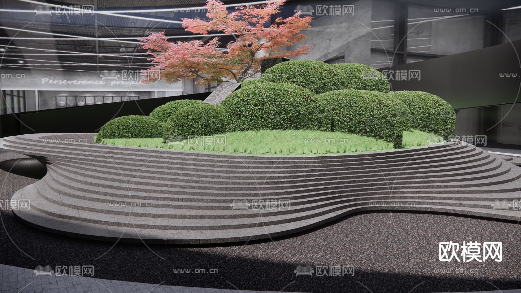 现代下沉式庭院su模型下载（渲染图4）