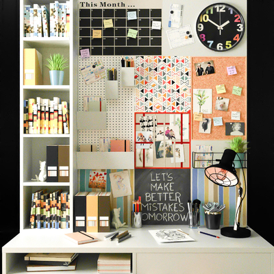  洞洞板 软木留言板 文具su模型 