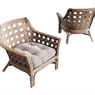  东南亚户外椅 藤编椅su模型 