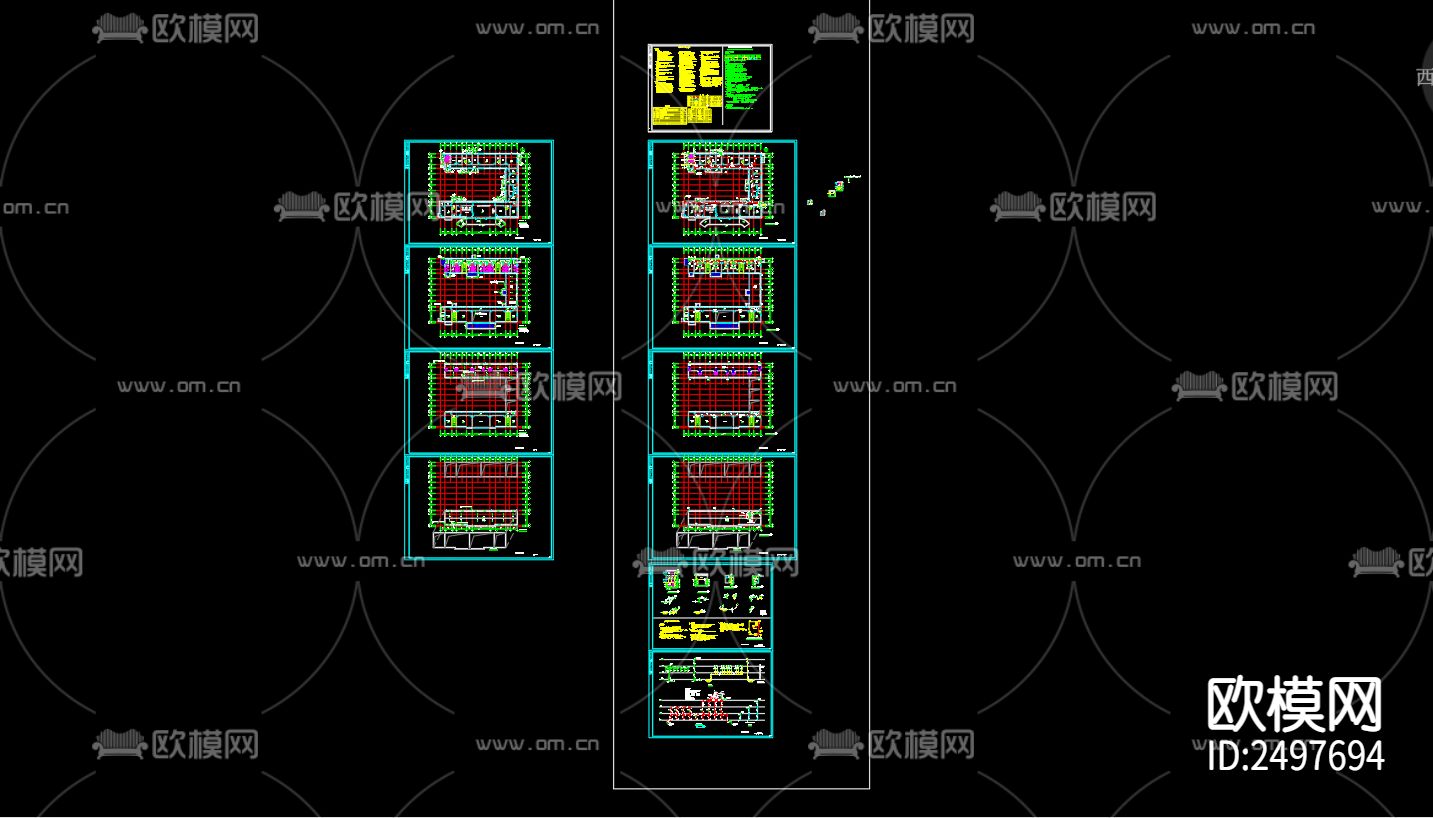 梅花派出所给排水及水灭火系统cad施工图下载（渲染图1）