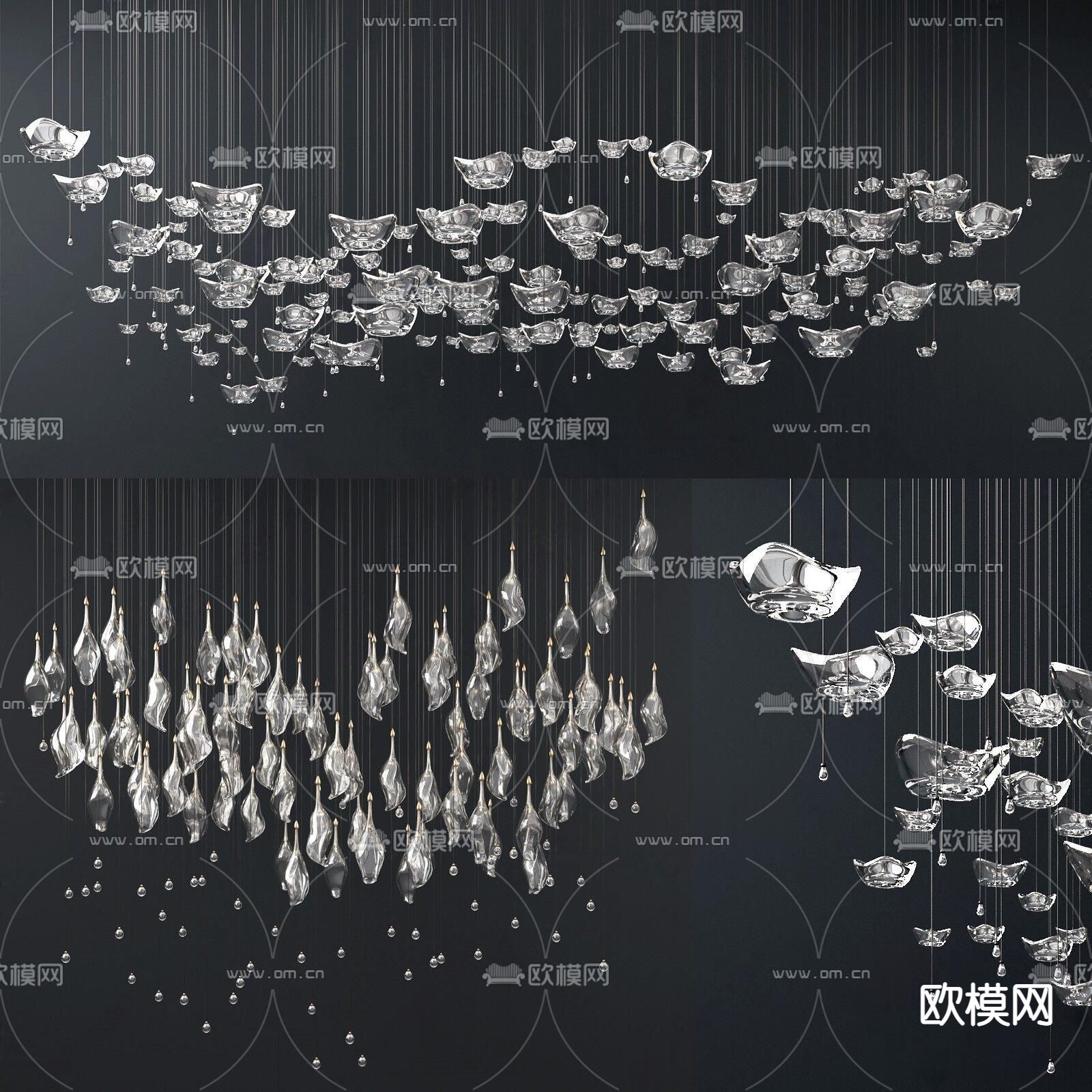 现代水晶装饰吊灯su模型下载_ID13006307_sketchup模型下载-欧模网