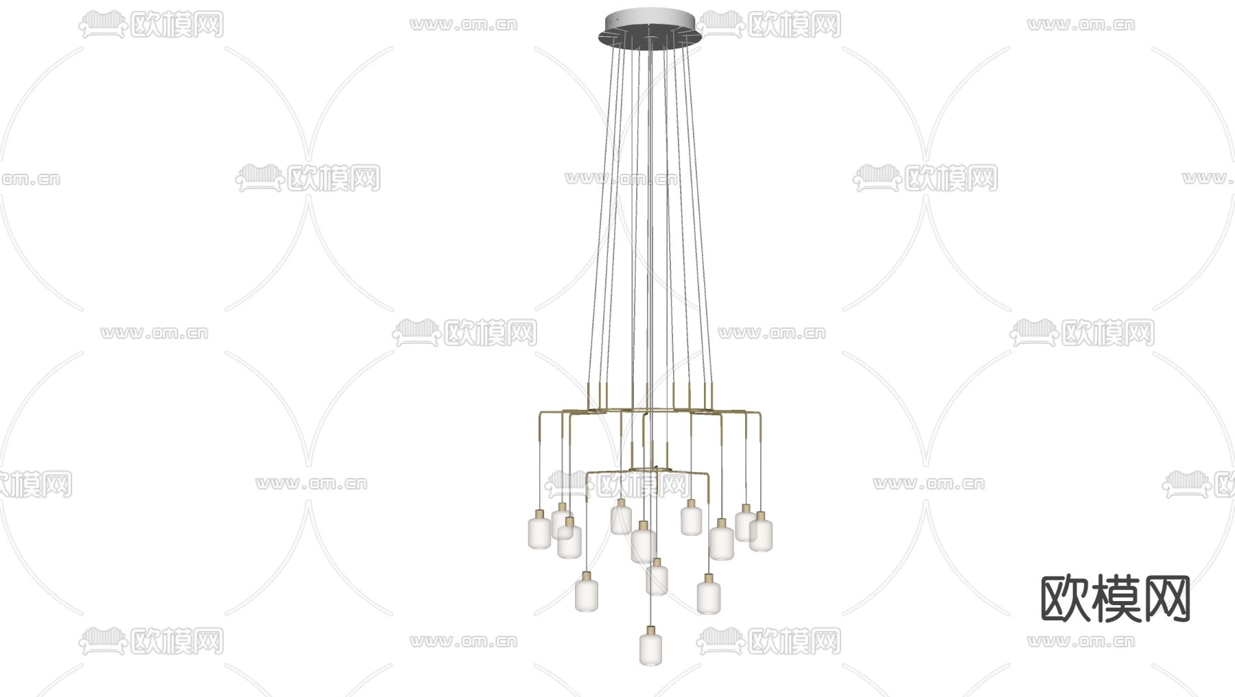 Prandina 金属吊灯 灯泡吊灯su模型