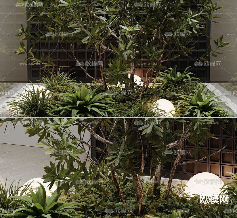 绿植花池 植物堆 景观小品3d模型下载_ID13007785_3dmax免费模型-欧模网
