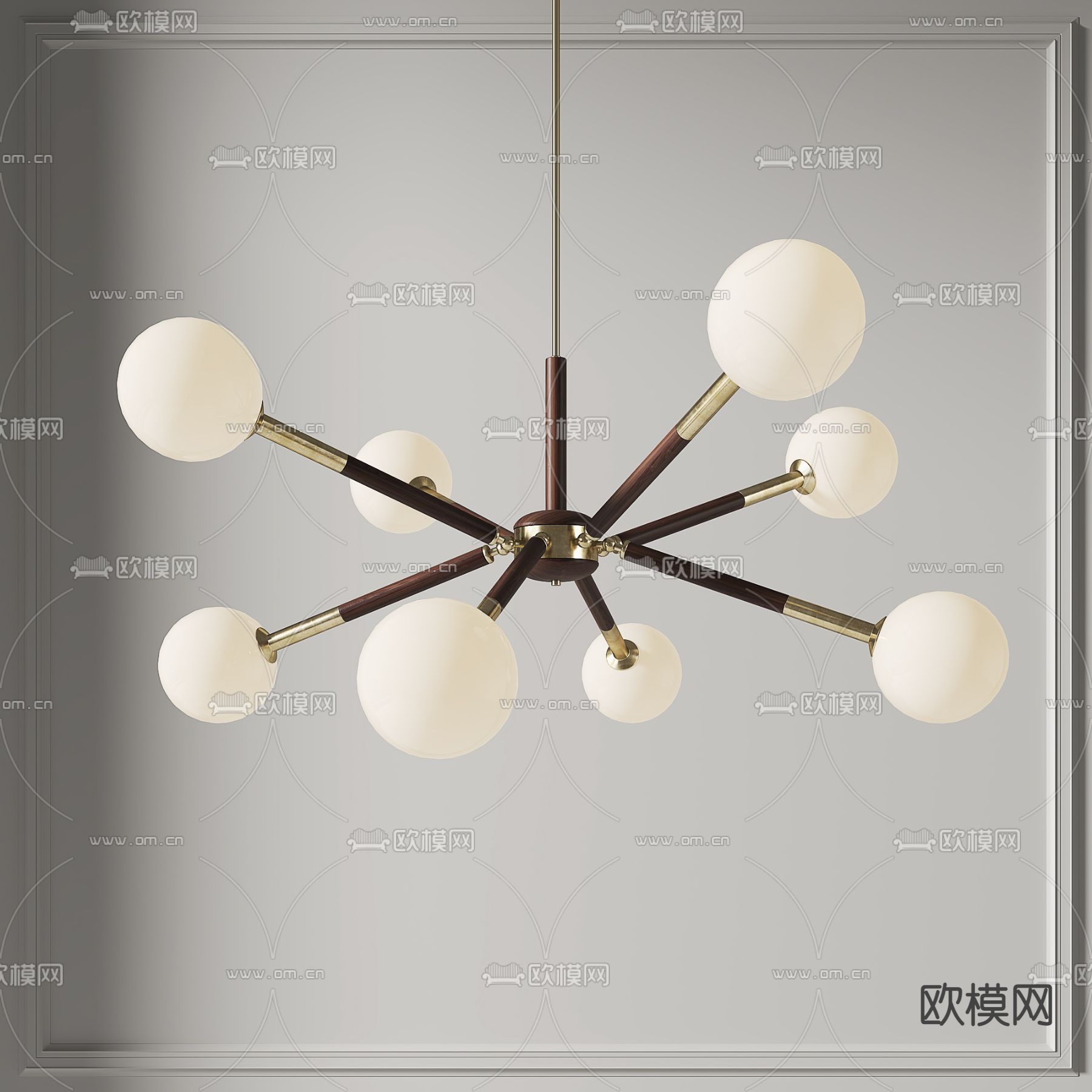 轻奢多头吊灯3d模型下载