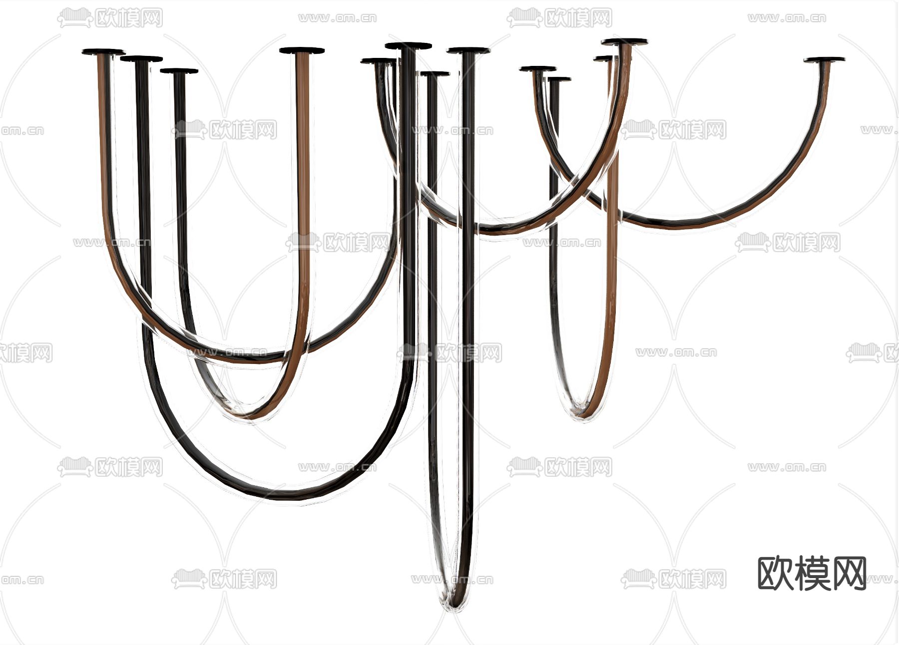 北欧吊灯 灯带吊灯su模型下载（渲染图2）