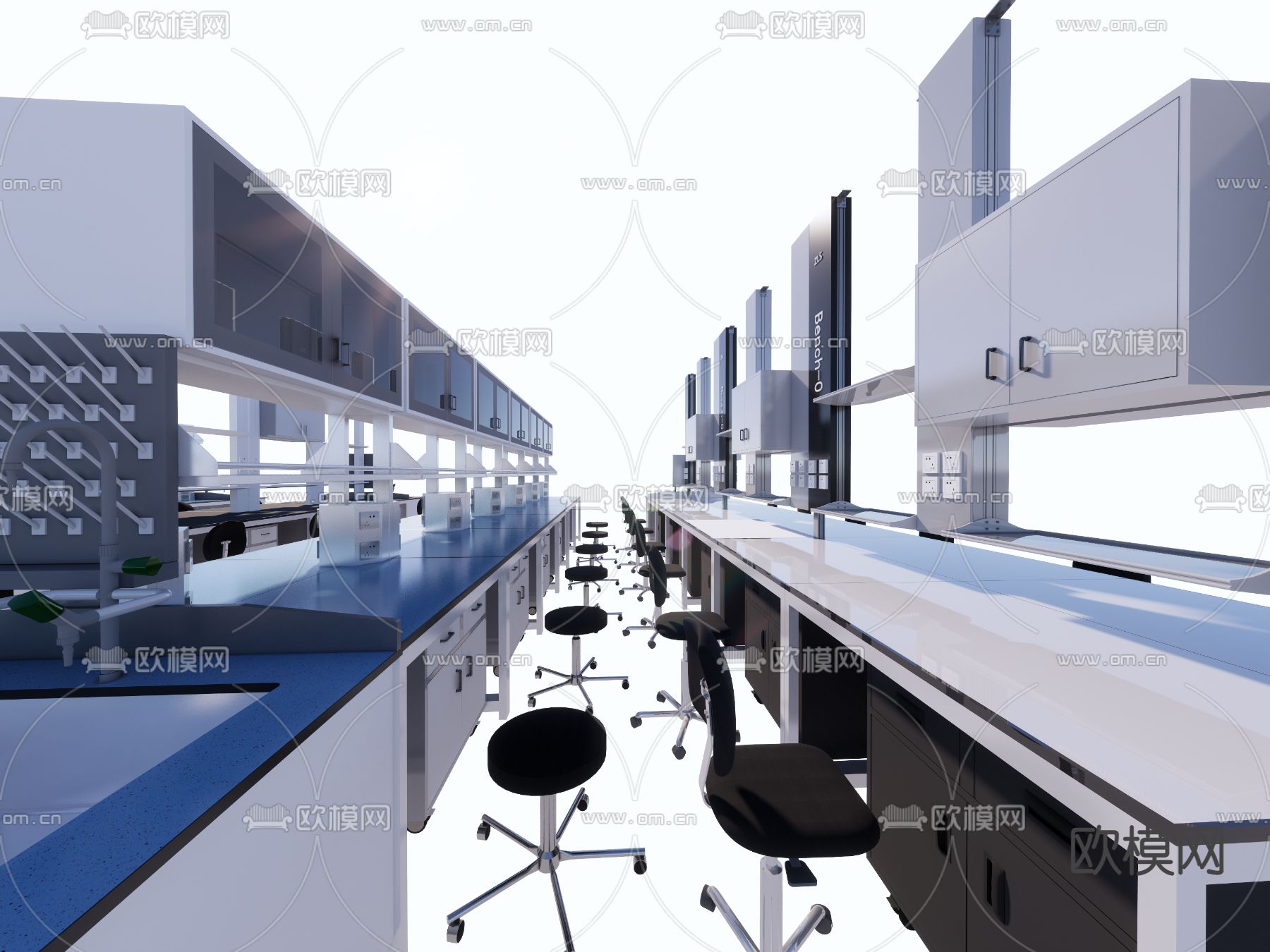 实验室中央台 中央操作台su模型下载（渲染图2）