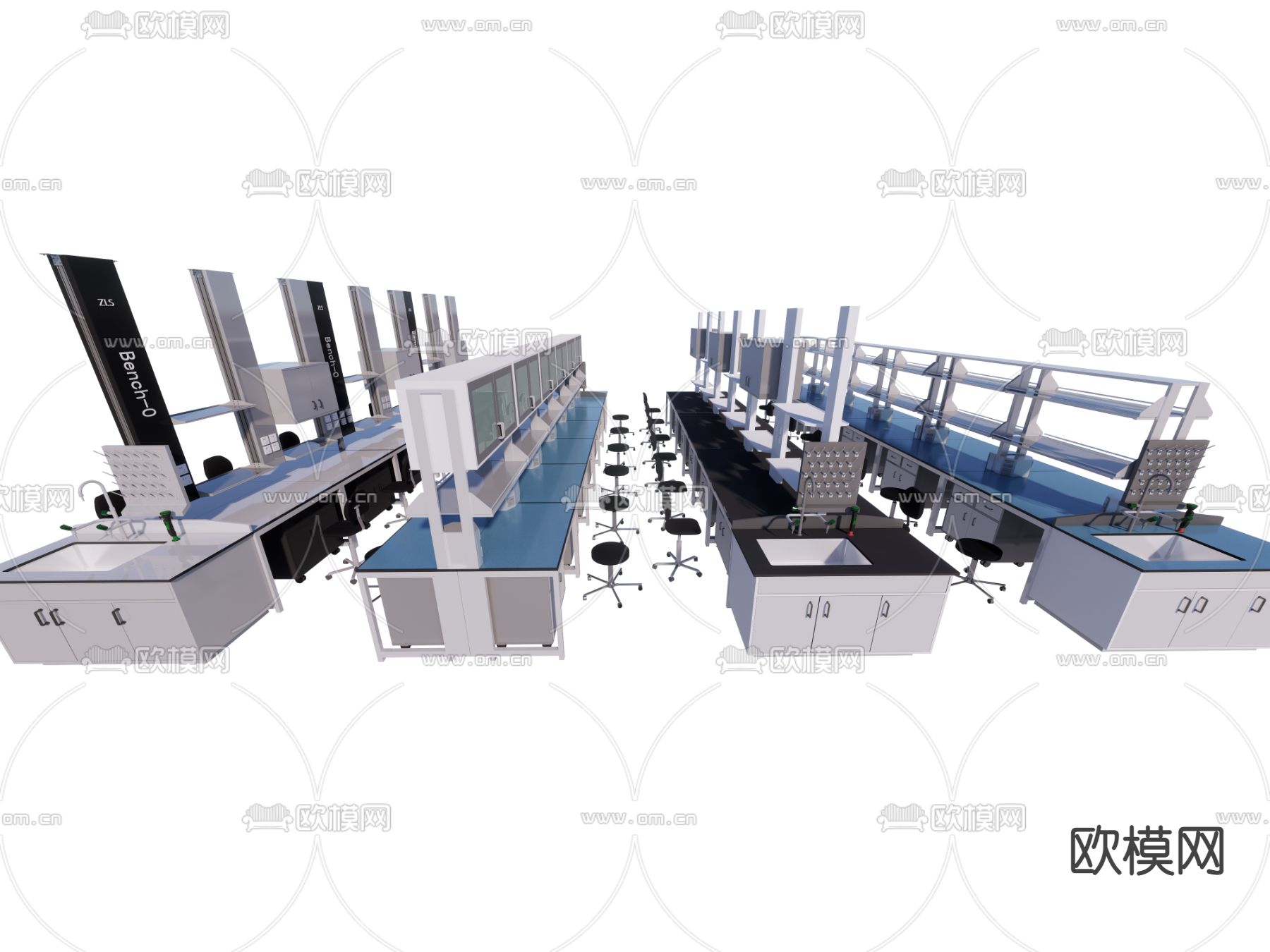 实验室中央台 中央操作台su模型下载（渲染图4）