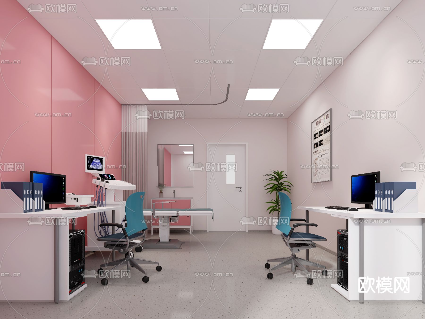 医院B超室 检查室3d模型下载_ID13005565_3dmax免费模型-欧模网