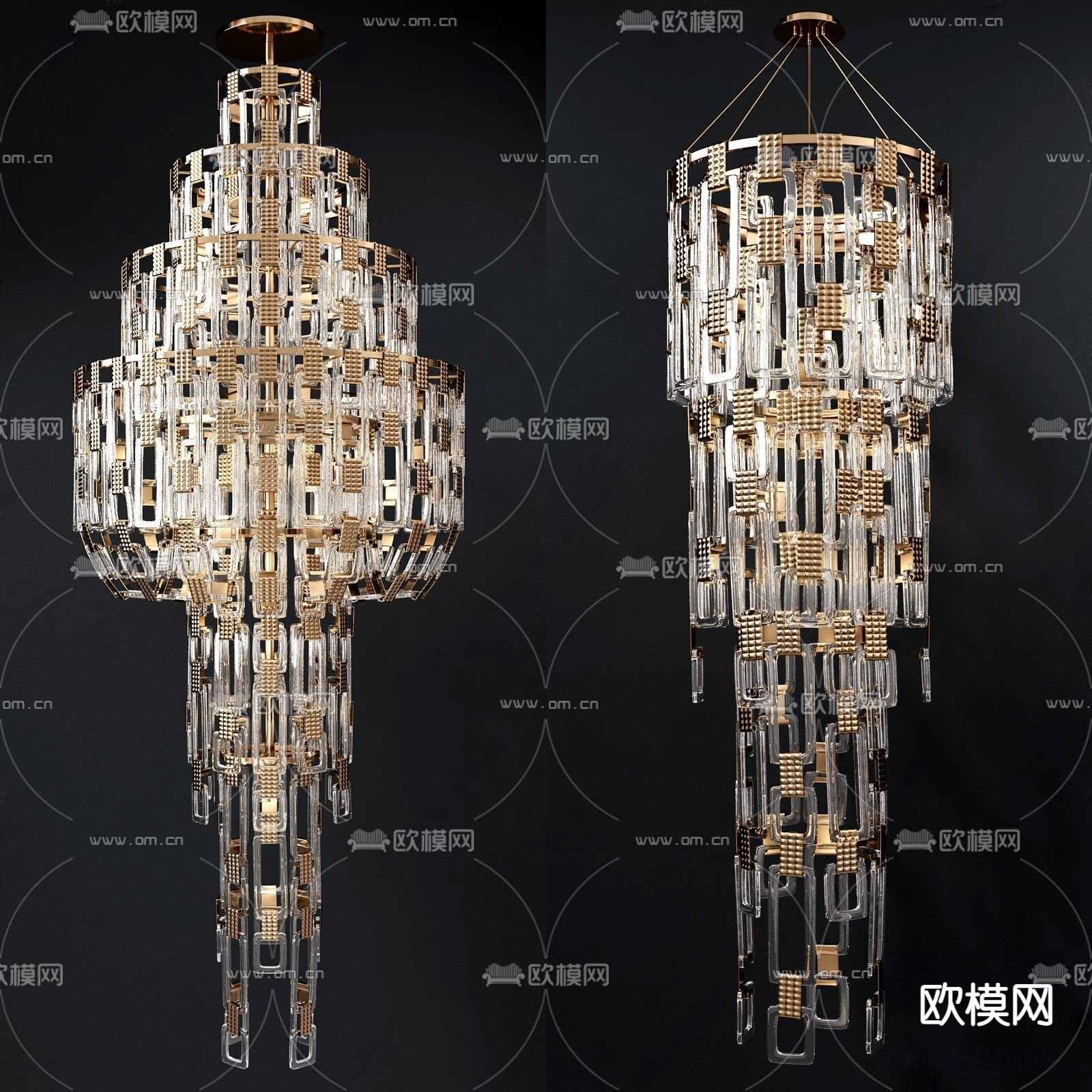 现代多层水晶吊灯su模型下载_ID13006308_sketchup模型下载-欧模网