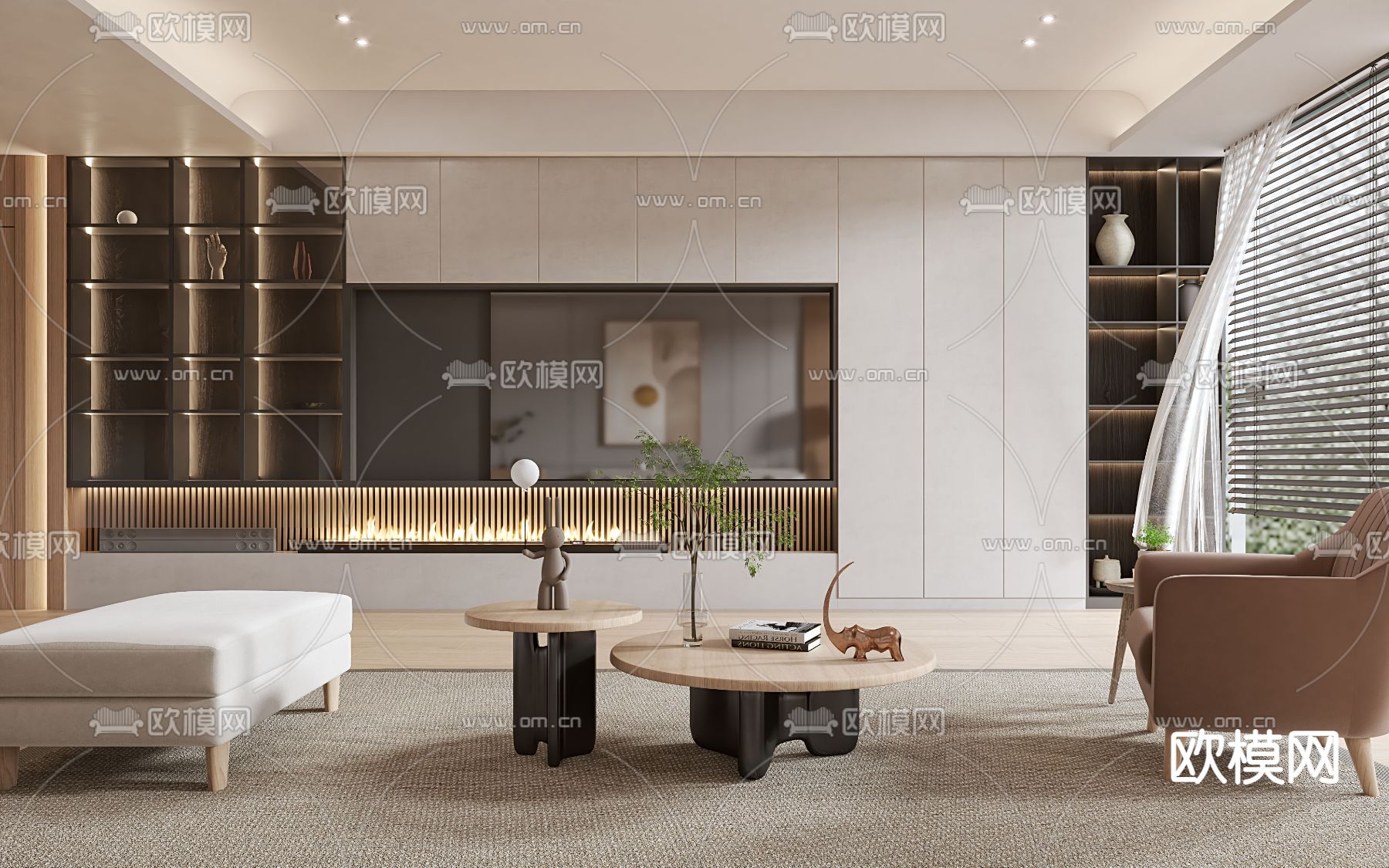 北欧客厅3d模型下载（渲染图3）