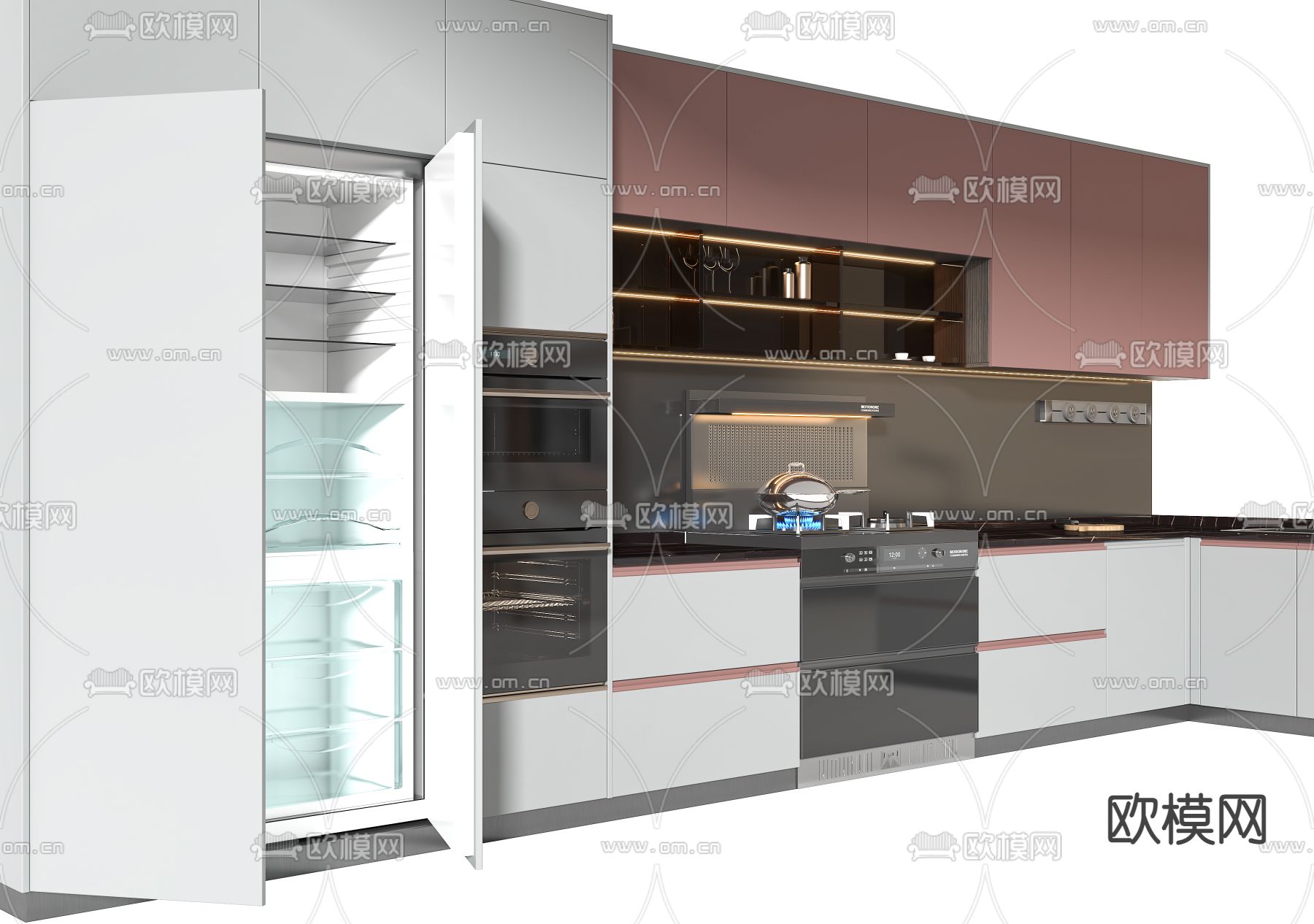 现代橱柜 橱柜3d模型下载（渲染图2）