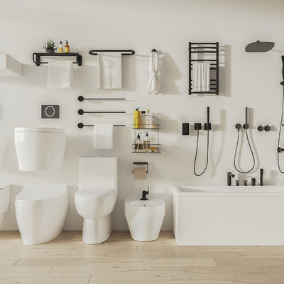  坐便器 马桶 毛巾架su模型 