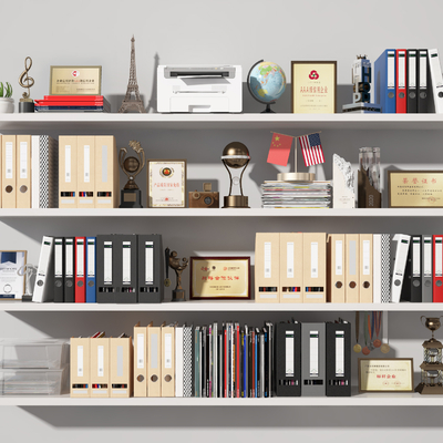  办公文件夹 档案夹 奖杯su模型 