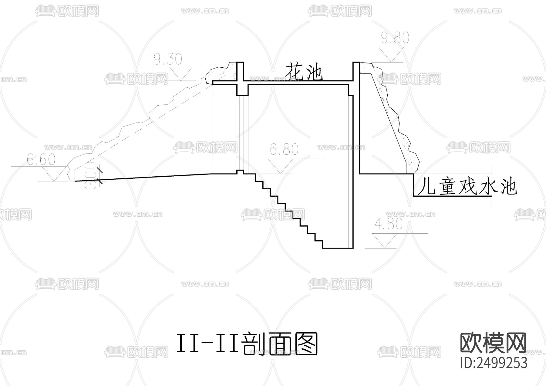 涌泉池、鱼池、泳池节点大样下载（渲染图4）