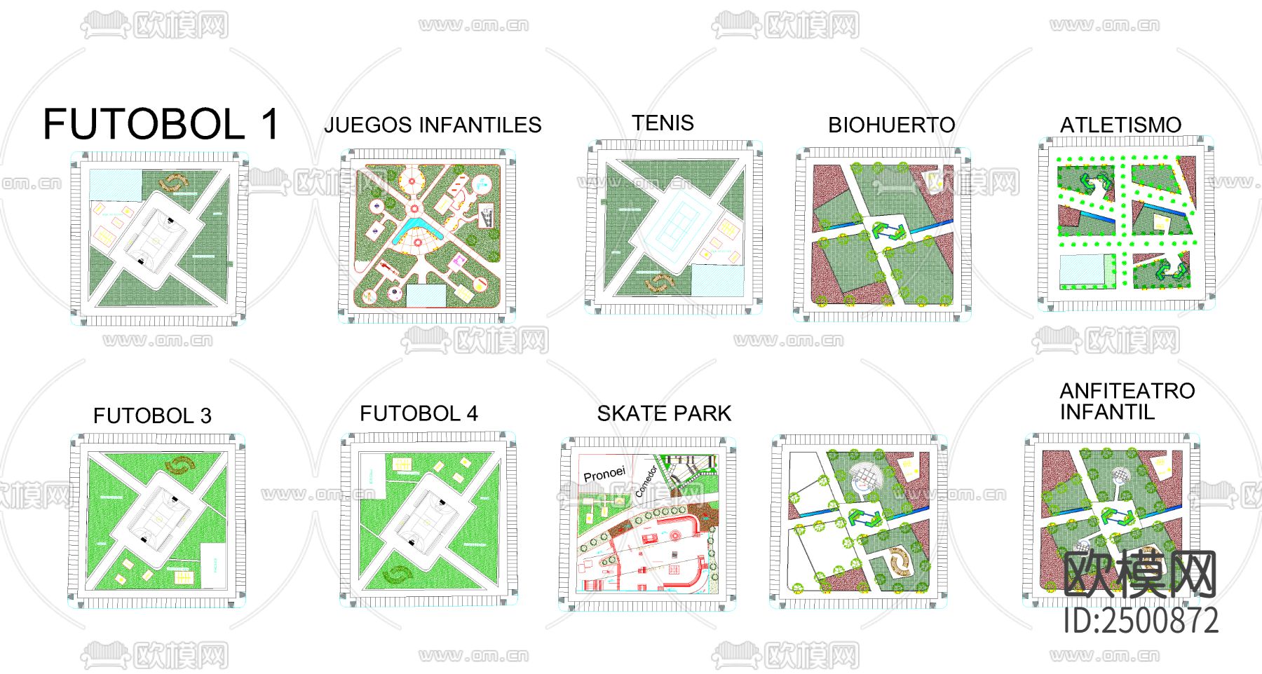 公园规划CAD施工图下载（渲染图4）