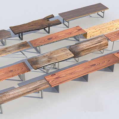  现代户外长椅su模型 