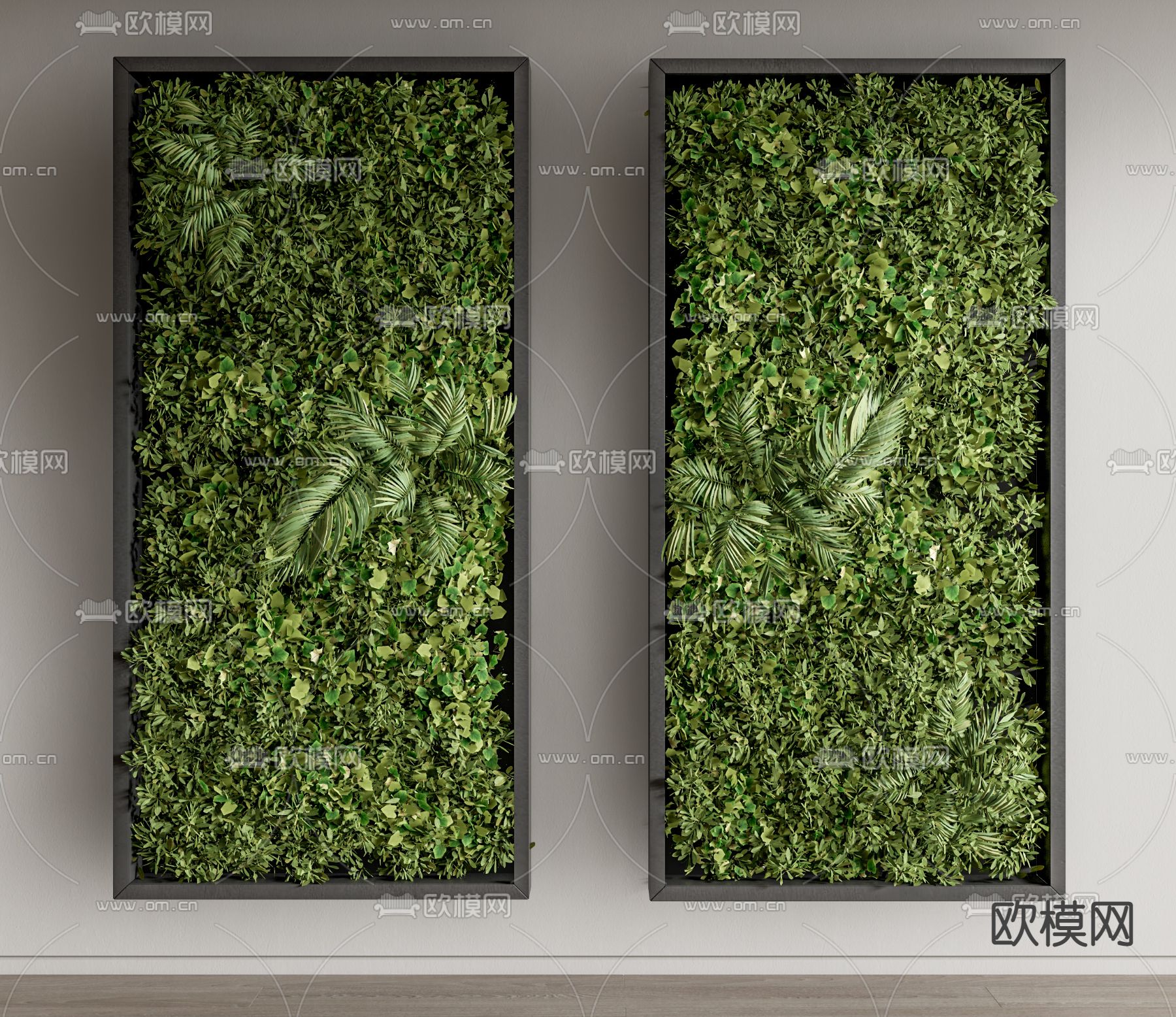 绿植墙su模型下载（渲染图1）