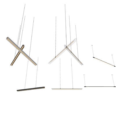  条形吊灯 办公吊灯su模型 