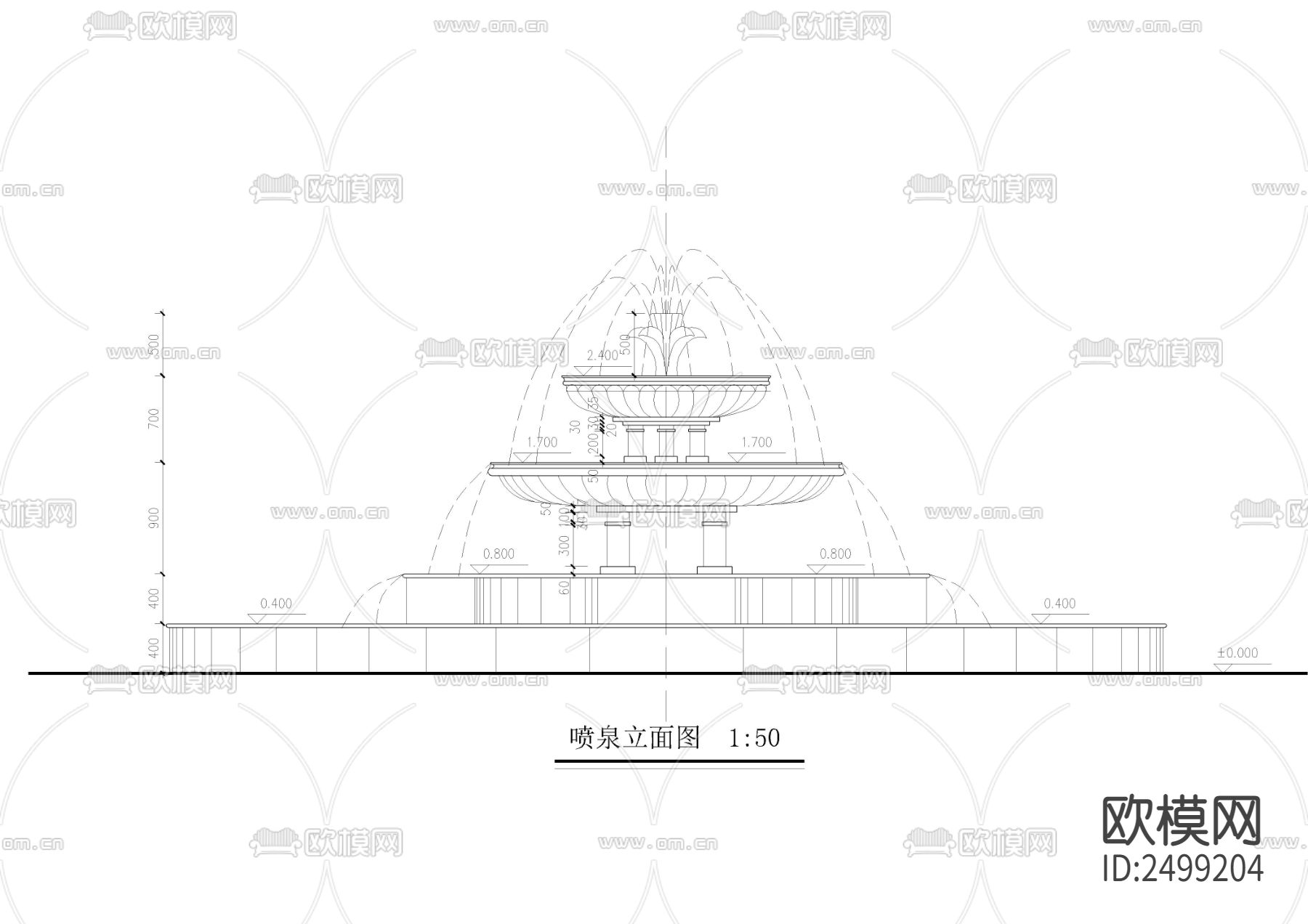 三层叠喷喷泉节点大样下载（渲染图3）