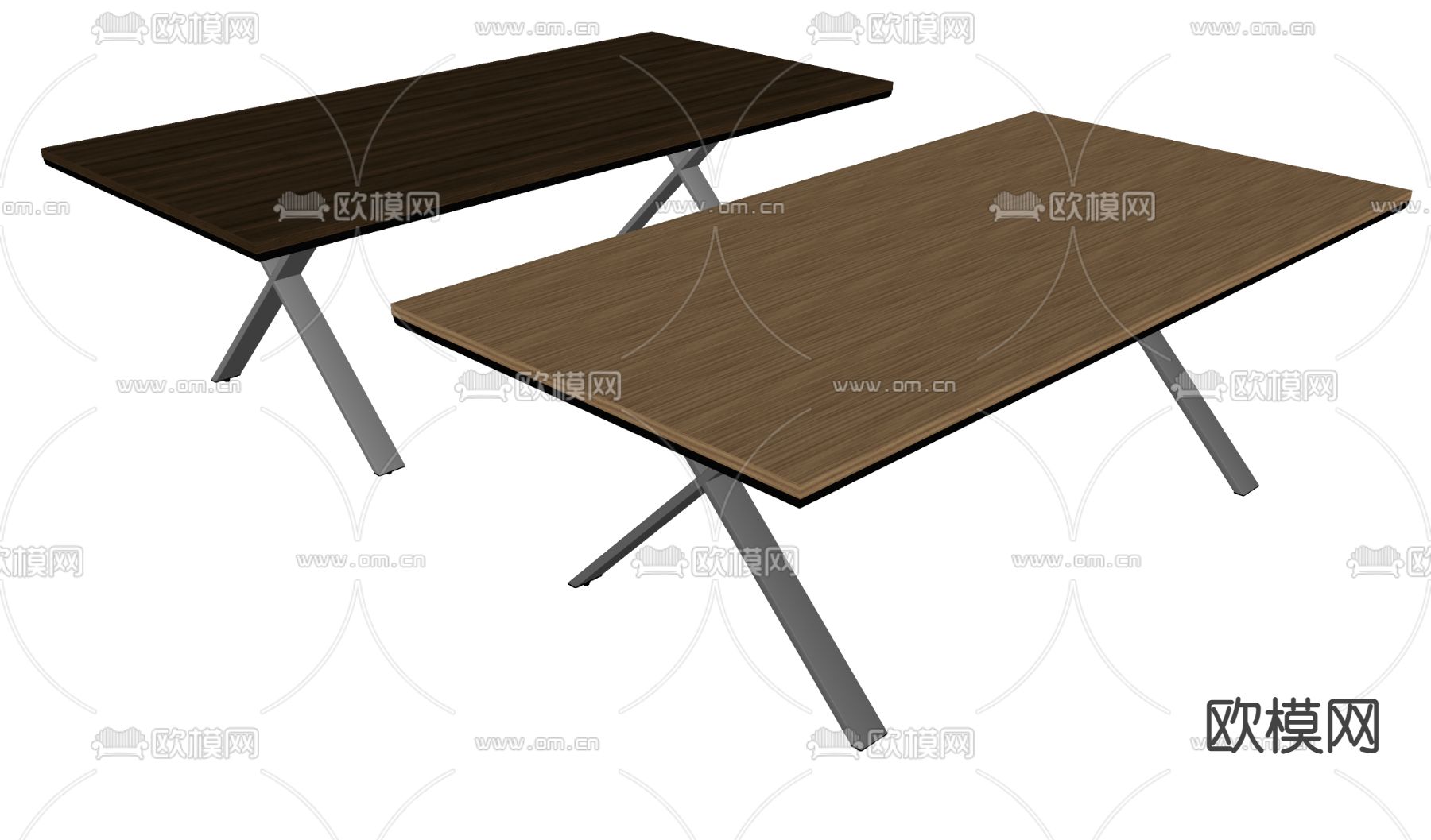 侘寂风实木餐桌su模型下载（渲染图2）